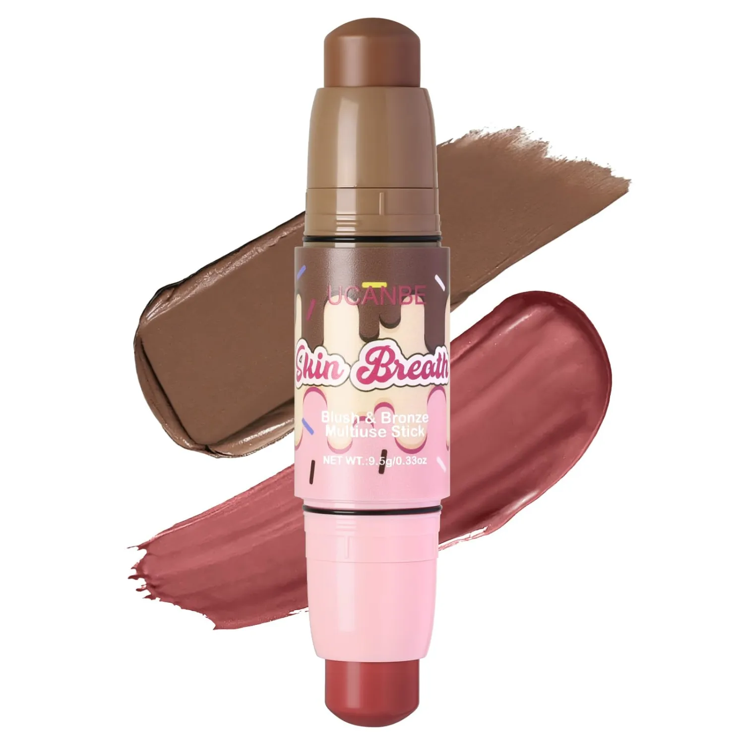 UCANBE 2-in-1 Blush & Bronzer Stick, Cream Face Makeup (05 Charming Berry)