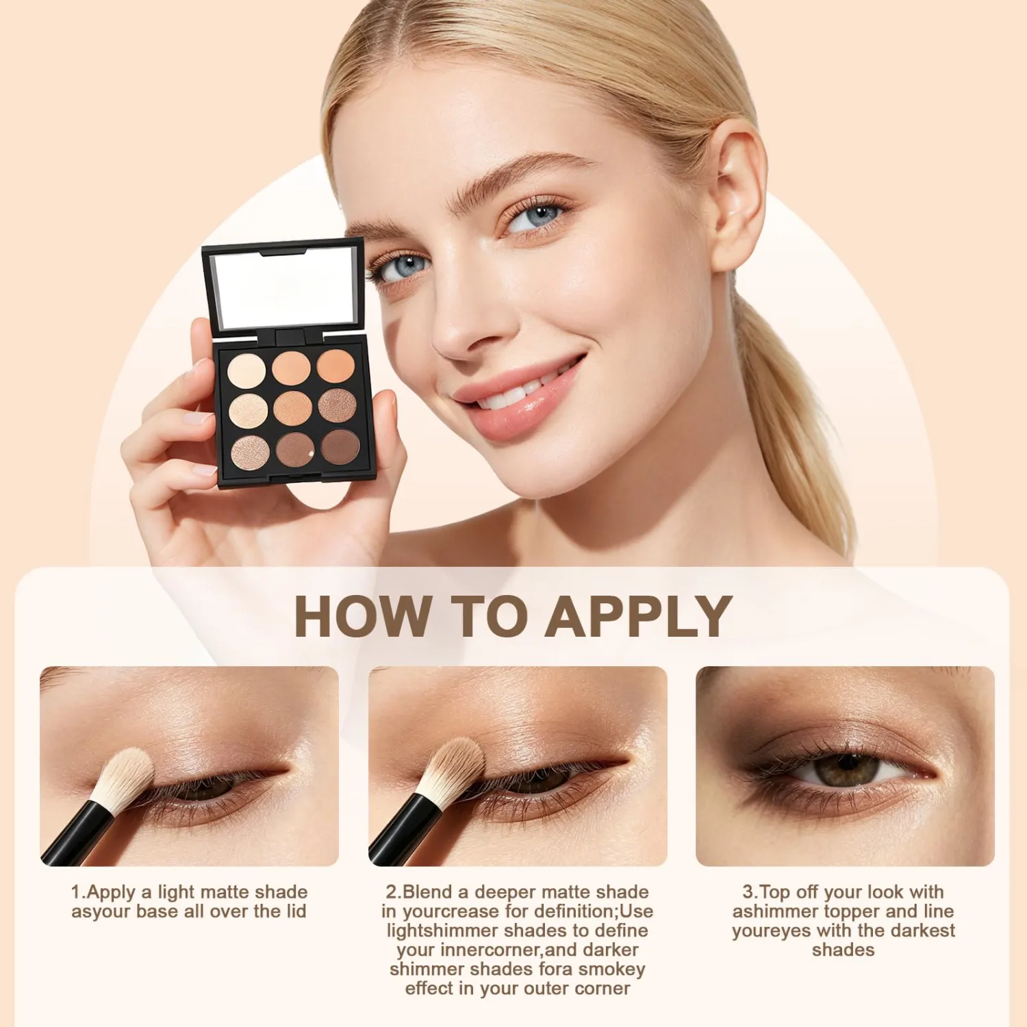 Océane Neutral Eyeshadow Palette 9 Colors
