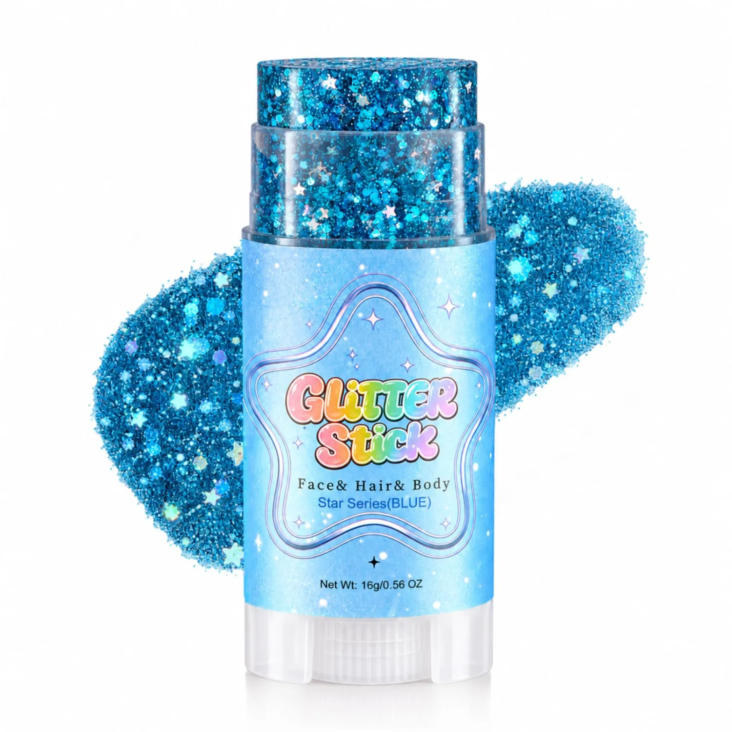 Blue Glitter Stick,Holographic Body Face Glitter,Sequins Glitter Face Paint