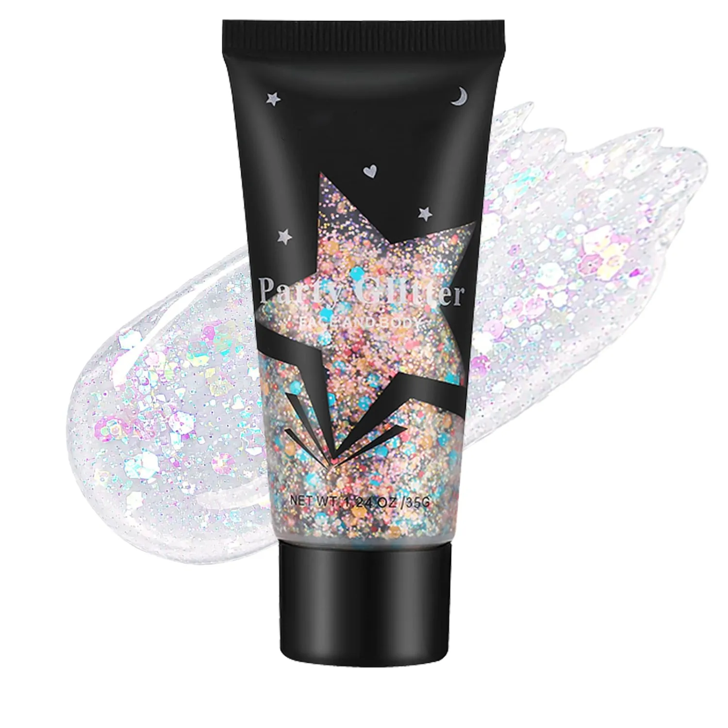 Multi-Colored Face Body Glitter Gel,Holographic Face Glitter,Chunky Glitter