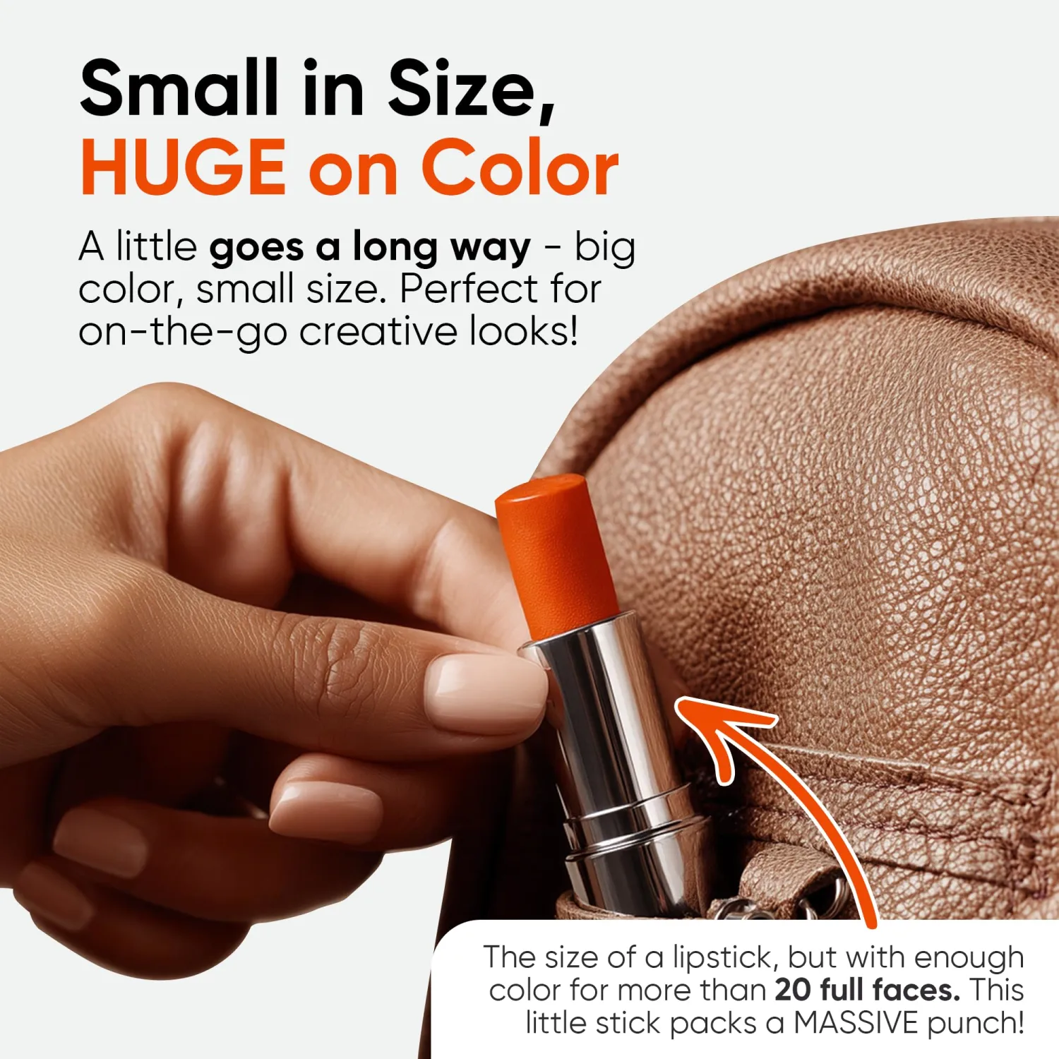 Blue Squid PRO Orange Face Paint Stick - Waterproof Body Paint for Adults & Kids Eye Black Baseball, Softball - Vegan Hypoallergenic Twist-Up Non-Toxic Makeup Stick for Cosplay, Sports & SFX