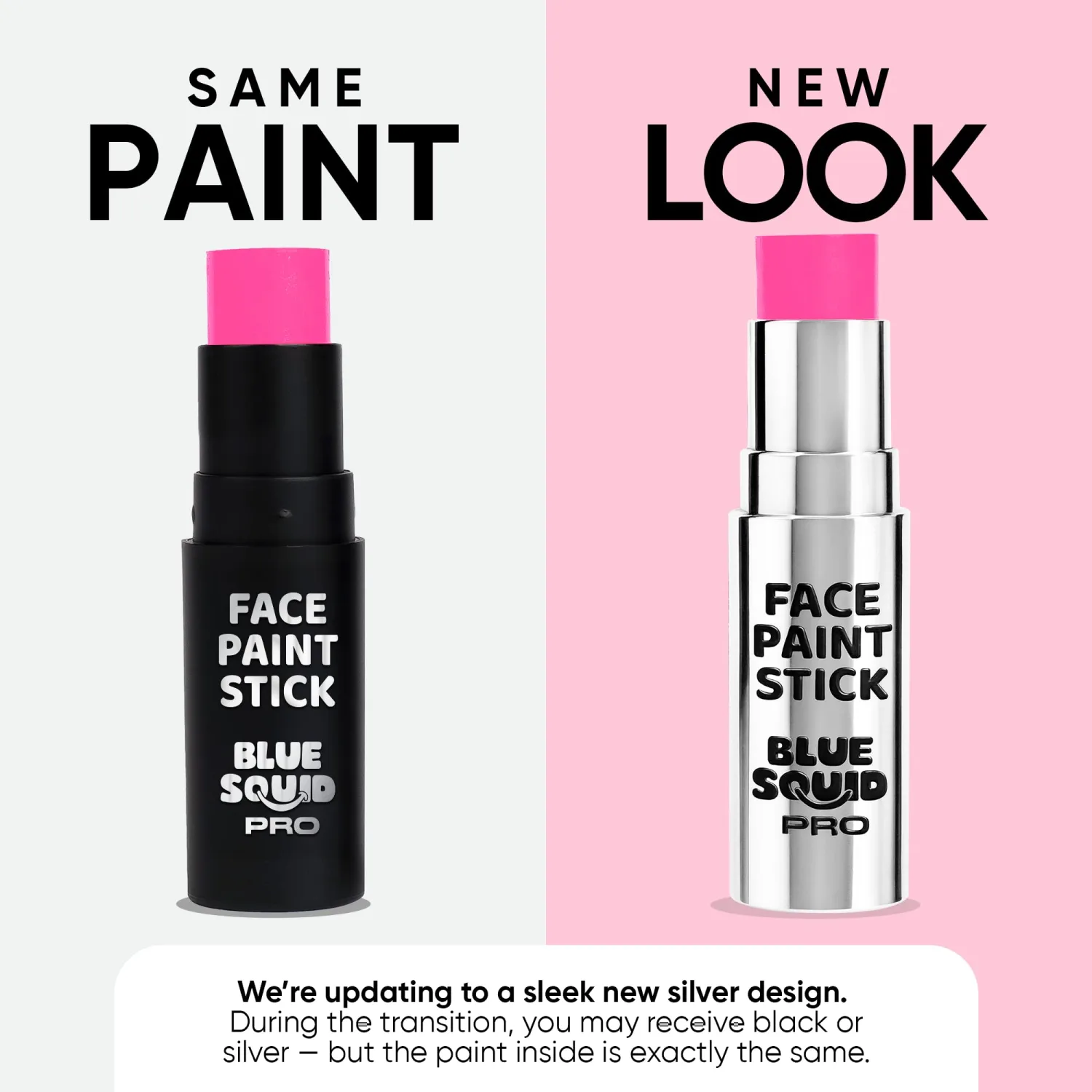 Blue Squid PRO Pink Face Paint Stick - Waterproof Body Paint For Adults & Kids Eye Black Baseball, Eyeblack Softball - Vegan Hypoallergenic Twist-Up Non-Toxic Makeup Stick - Cosplay, Sports & SFX
