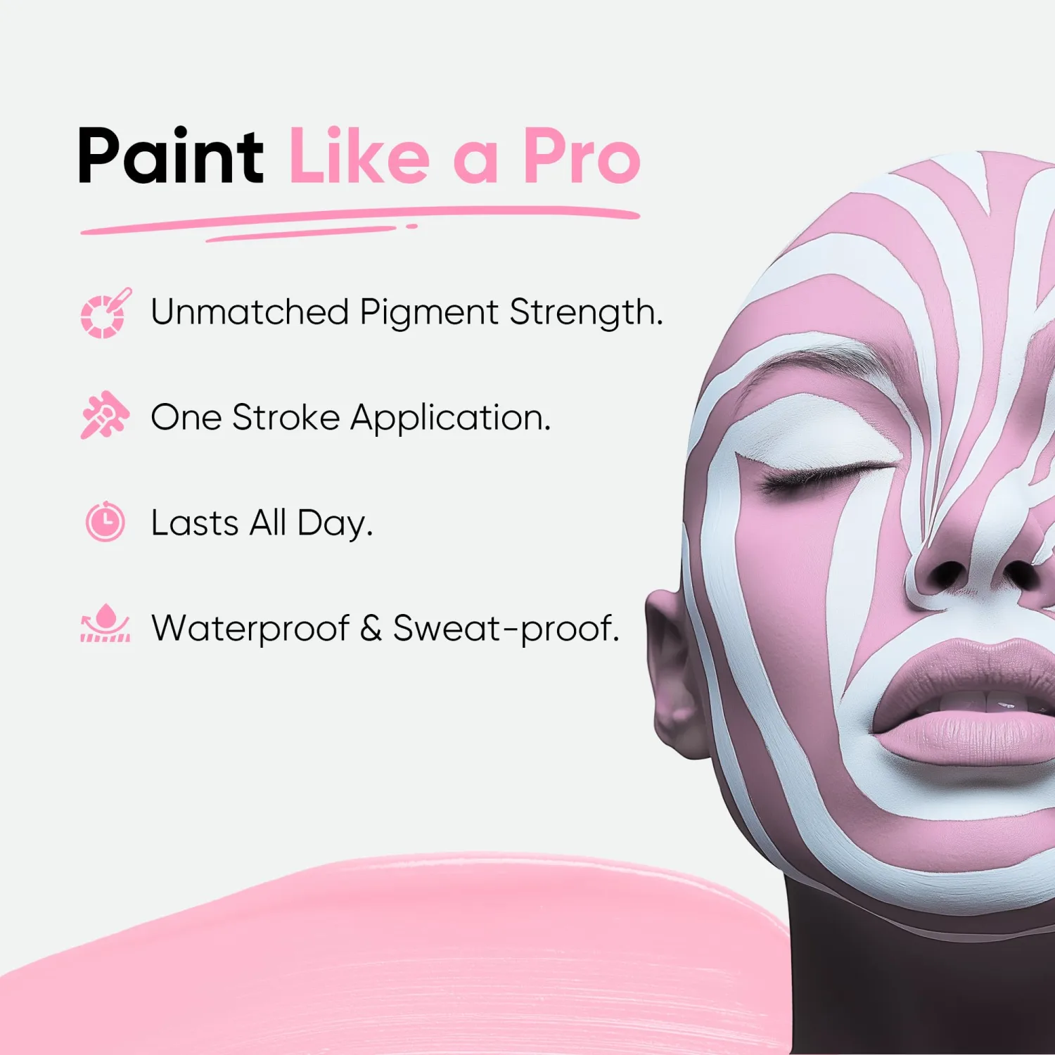 Blue Squid - XXXL - Pastel Pink Face Paint Stick PRO - Waterproof Body Paint for Adults & Kids Eye Black Baseball - Vegan Hypoallergenic Twist-Up Non-Toxic Makeup Stick for Cosplay, Sports
