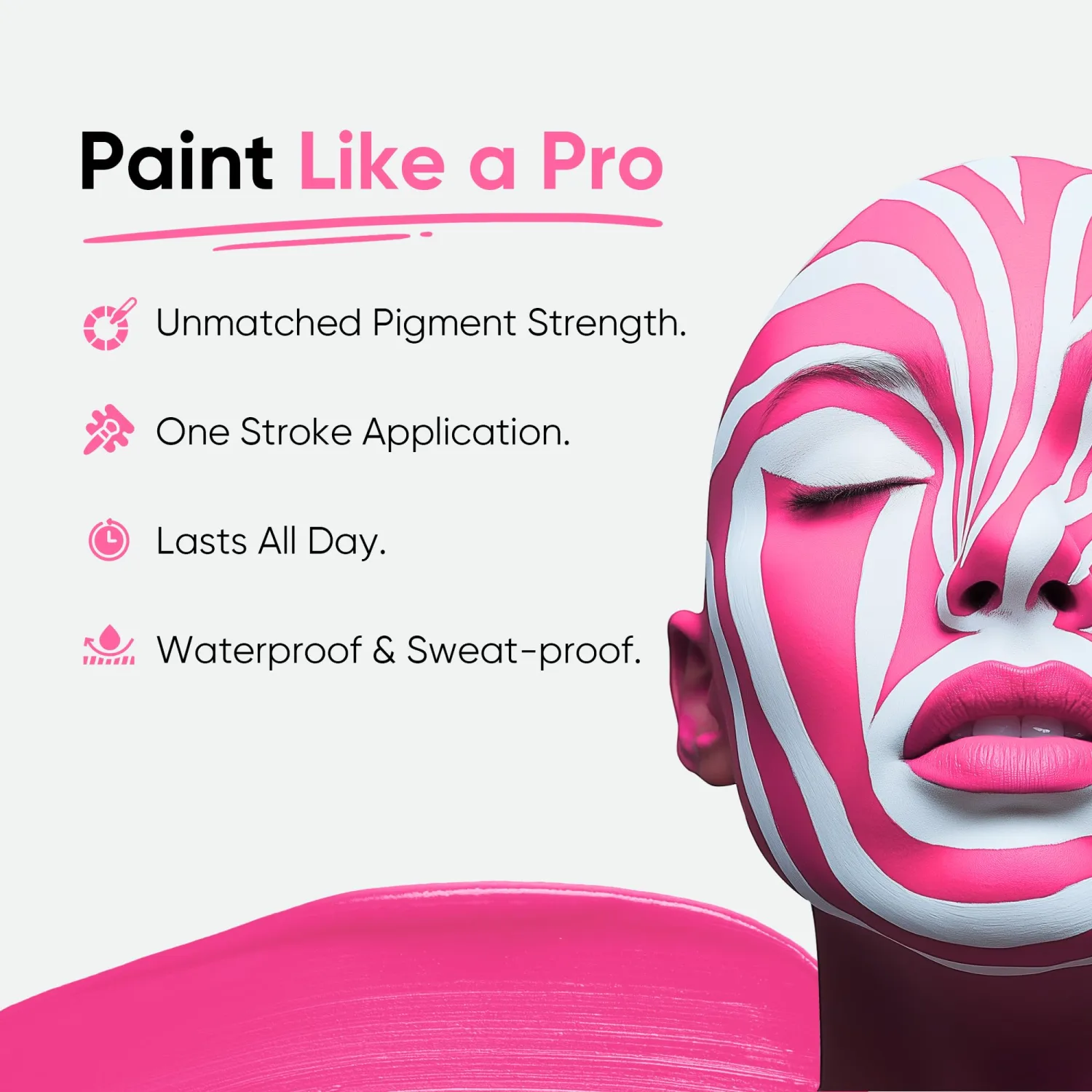 Blue Squid - XXXL - Pink Face Paint Stick PRO - Waterproof Body Paint for Adults & Kids Eye Black Baseball - Vegan Hypoallergenic Twist-Up Non-Toxic Makeup Stick for Cosplay, Sports
