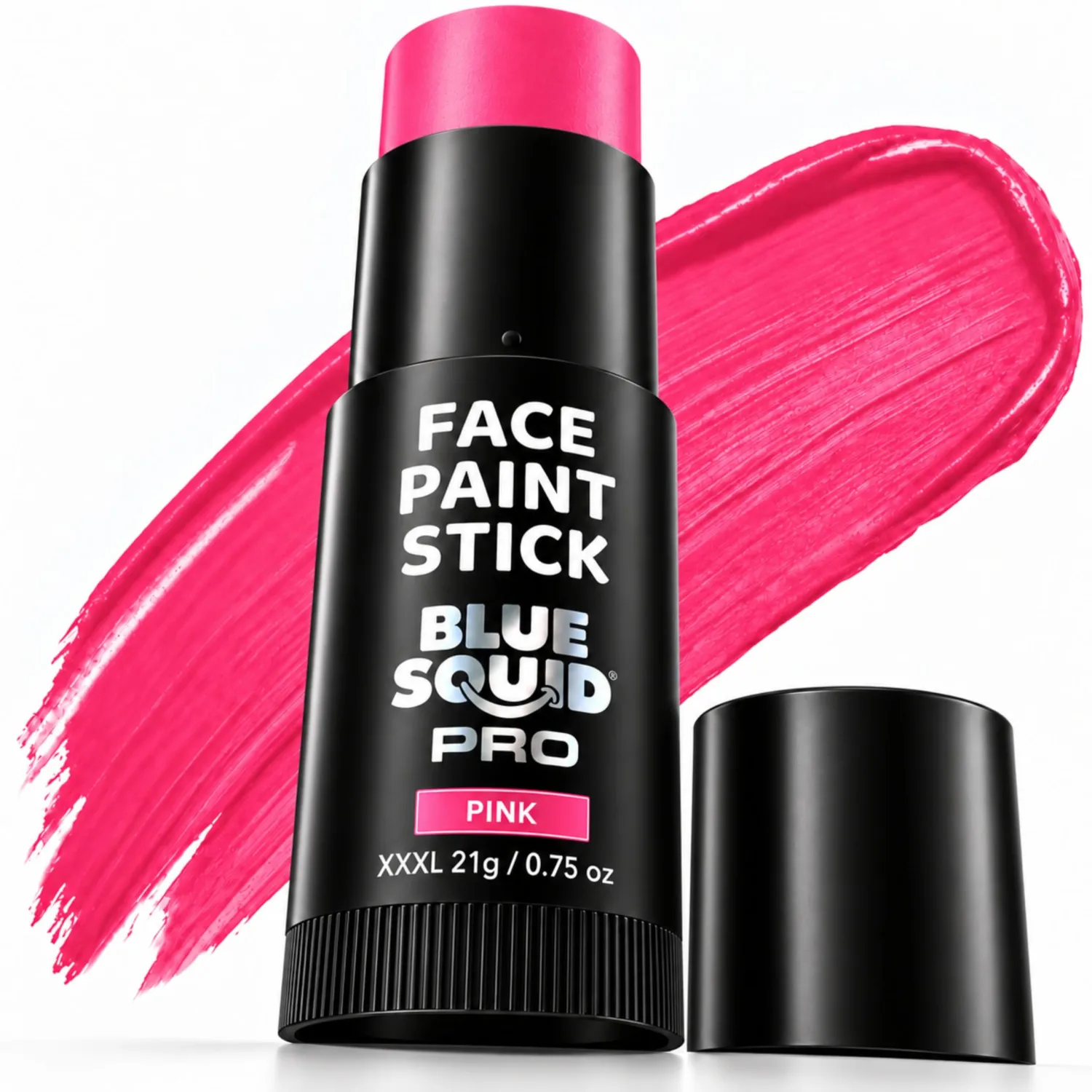 Blue Squid - XXXL - Pink Face Paint Stick PRO - Waterproof Body Paint for Adults & Kids Eye Black Baseball - Vegan Hypoallergenic Twist-Up Non-Toxic Makeup Stick for Cosplay, Sports