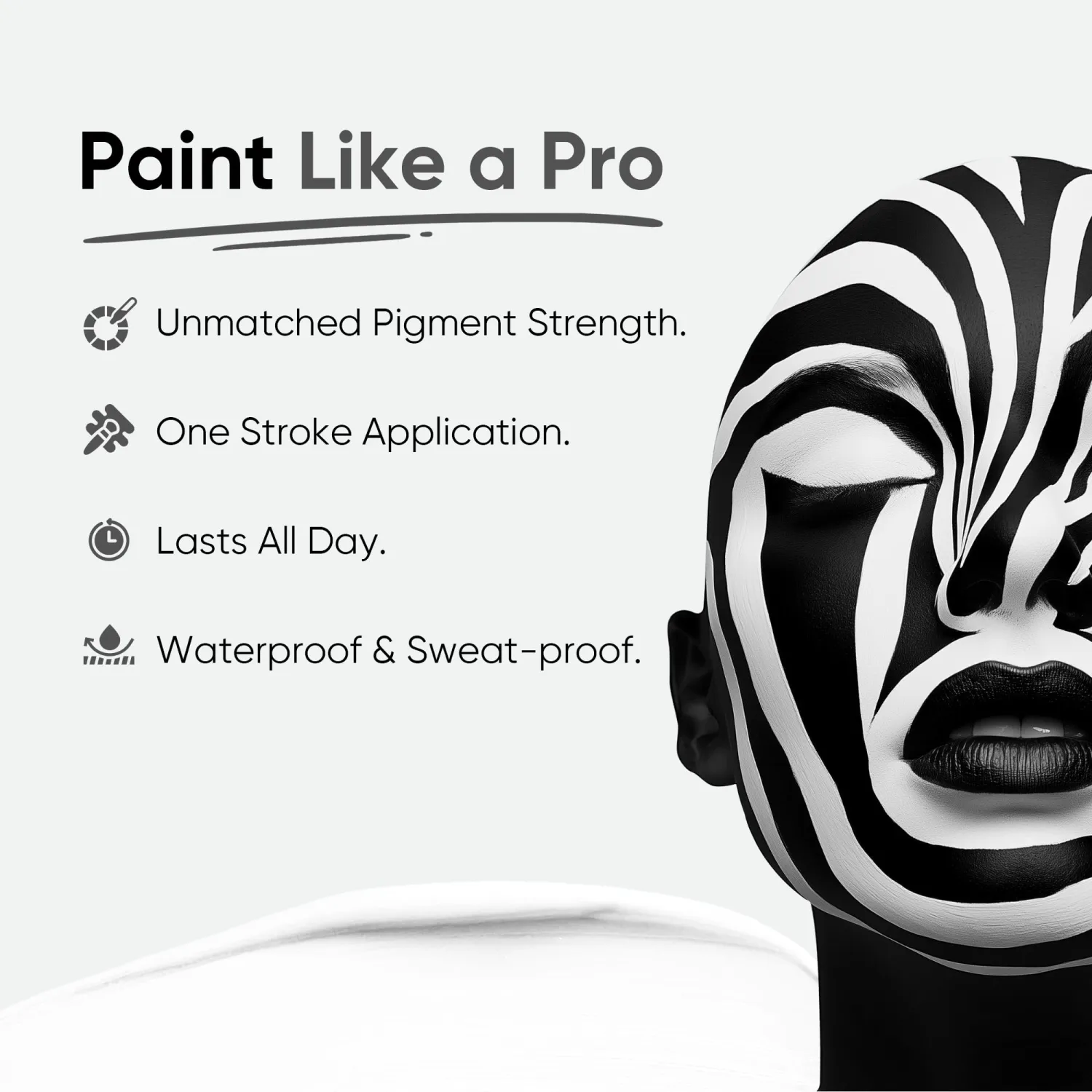 Blue Squid - XXXL - White Face Paint Stick PRO - Waterproof Body Paint for Adults & Kids Eye Black Baseball - Vegan Hypoallergenic Twist-Up Non-Toxic Makeup Stick for Cosplay, Sports