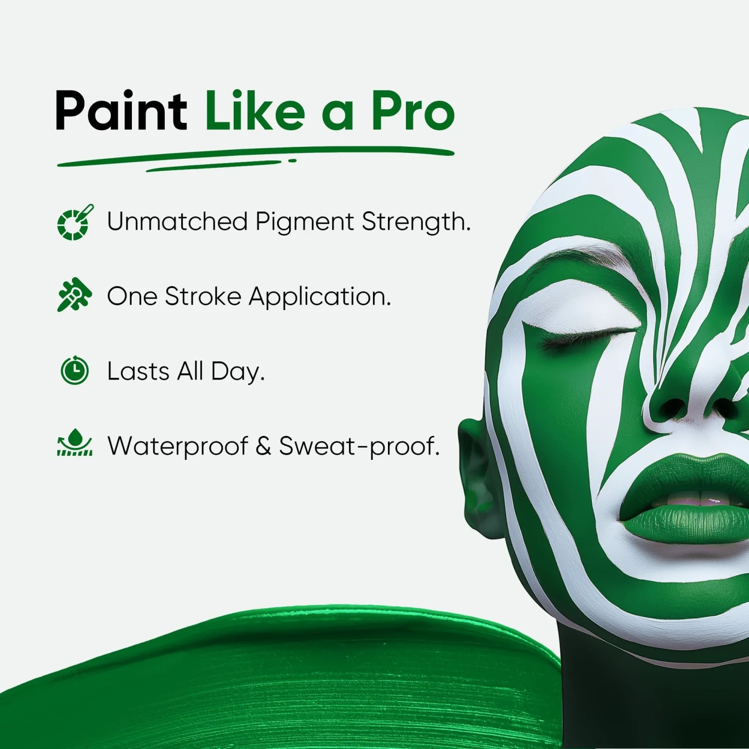Blue Squid - XXXL - Forest Green Face Paint Stick PRO - Waterproof Body Paint for Adults & Kids Eye Black Baseball - Vegan Hypoallergenic Twist-Up Non-Toxic Makeup Stick for Cosplay, Sports
