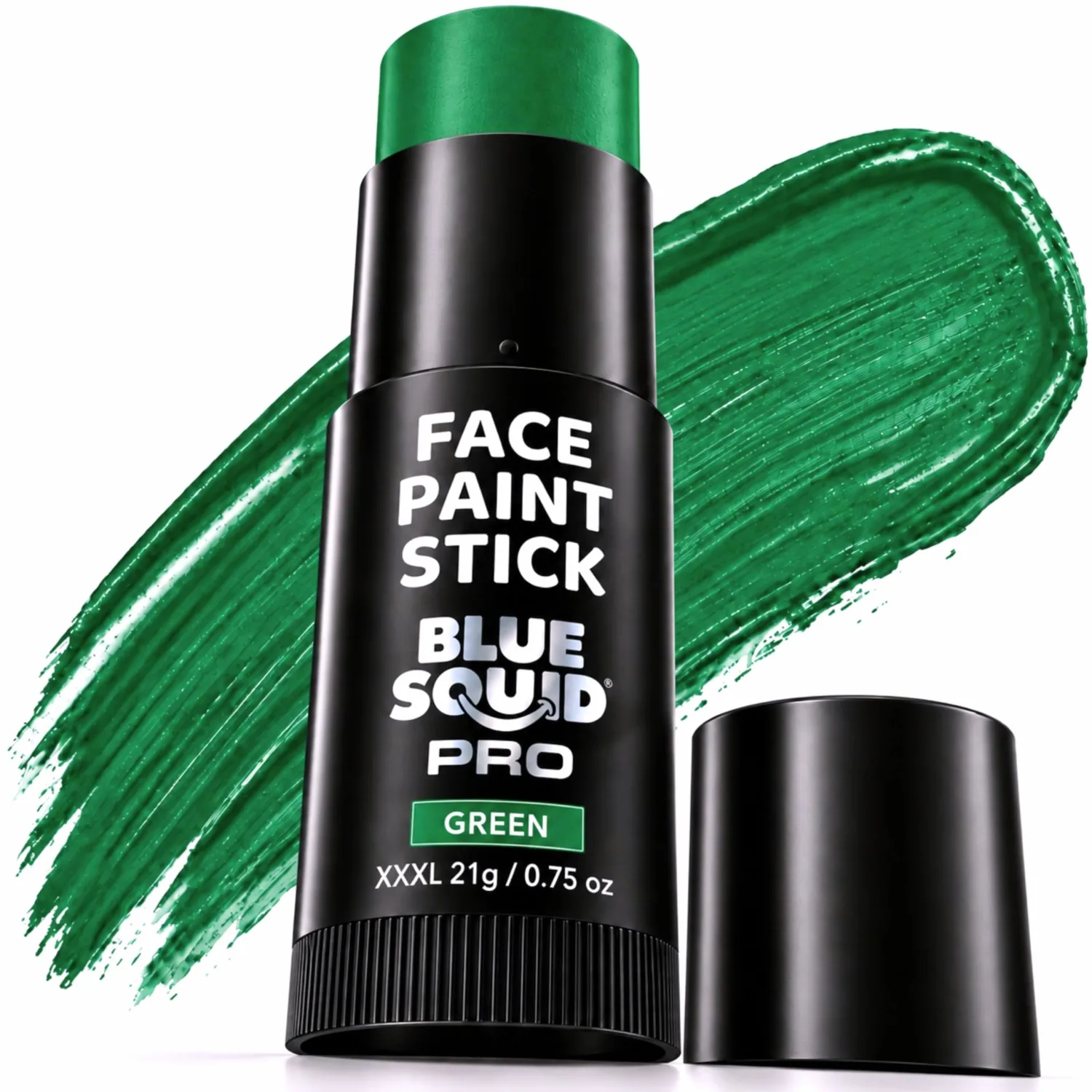 Blue Squid - XXXL - Forest Green Face Paint Stick PRO - Waterproof Body Paint for Adults & Kids Eye Black Baseball - Vegan Hypoallergenic Twist-Up Non-Toxic Makeup Stick for Cosplay, Sports