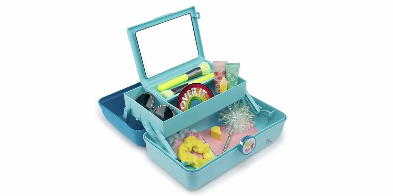 Caboodles On-the-go Girl - Forever Fun Cosmetic Organizer, Make-up & Accessory Case, Turquoise Over Sky, 1 count (CAB56264B)