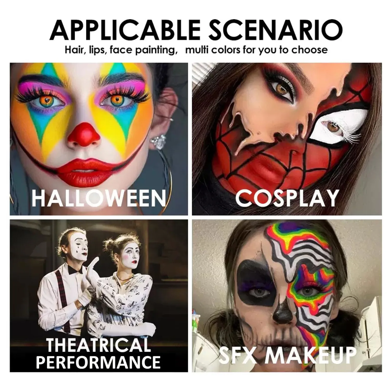 Purple Body Paint Stick, Waterproof Face and Body Paint for Halloween Joker Zombie Vampire Skeleton Skull Special Effects Mime Makeup (08# Purple)