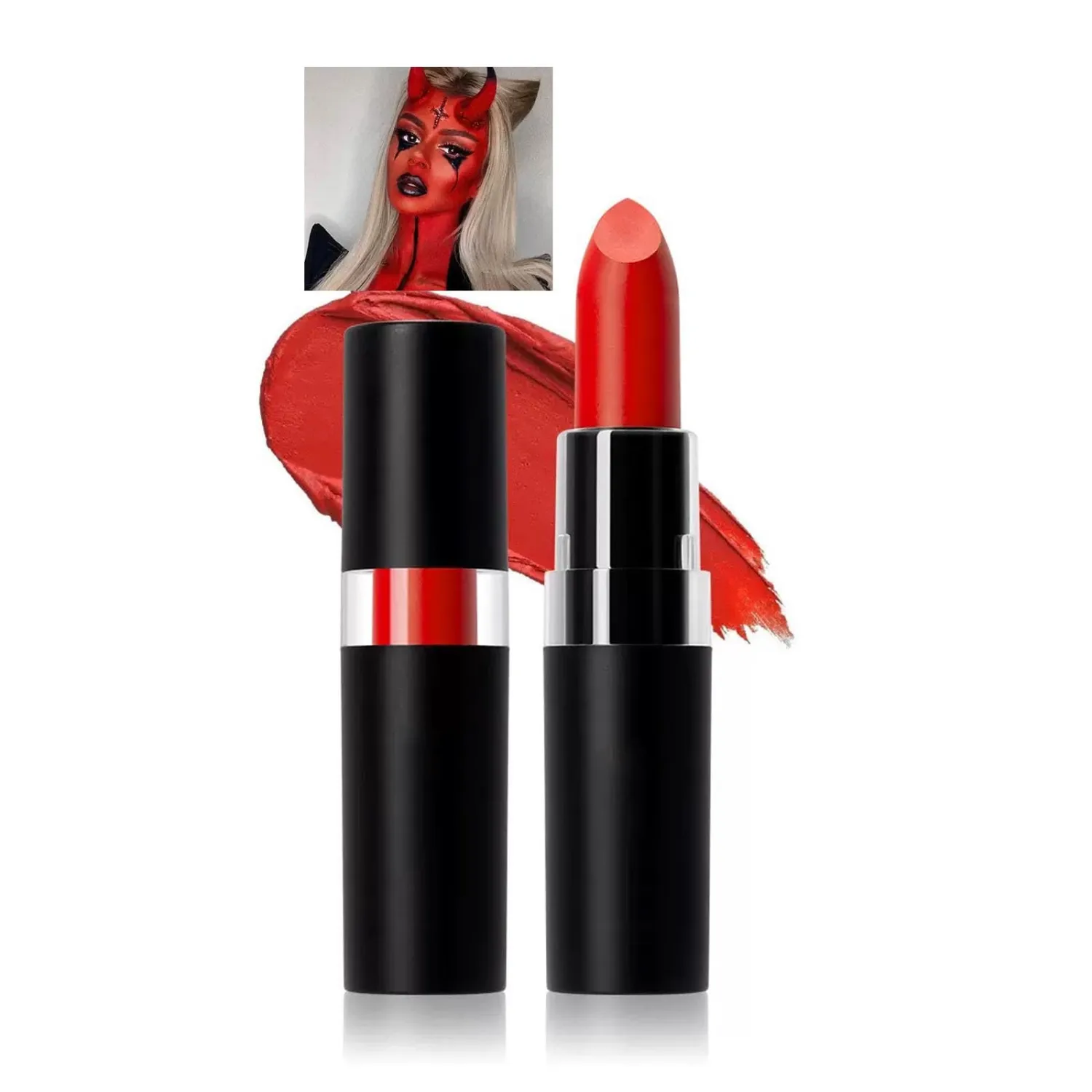 Red Body Paint Stick, Waterproof Face and Body Paint for Halloween Joker Zombie Vampire Skeleton Skull Special Effects Mime Makeup (10# Red)