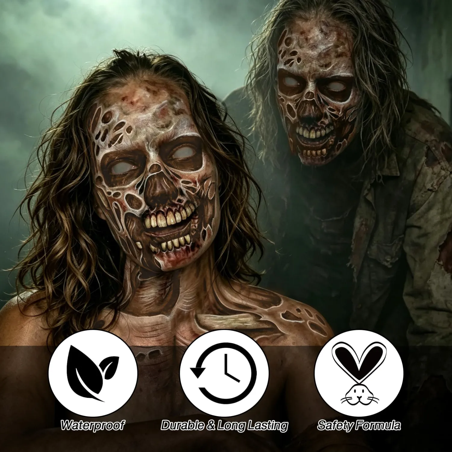 Skin Tone Face & Body Paint Kit - Halloween SFX Makeup Foundation 6Pcs #11