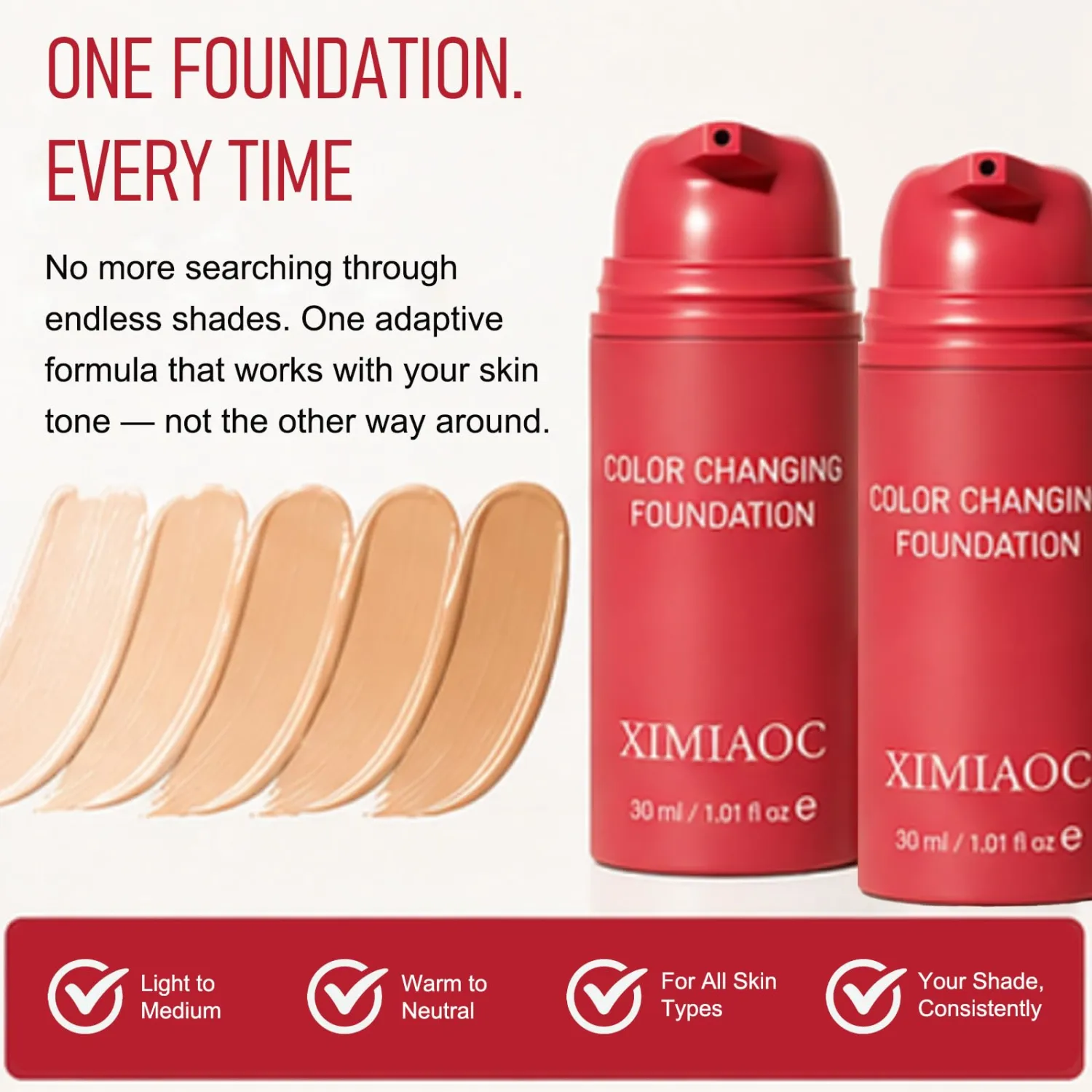 Color Changing Foundation, 2pc