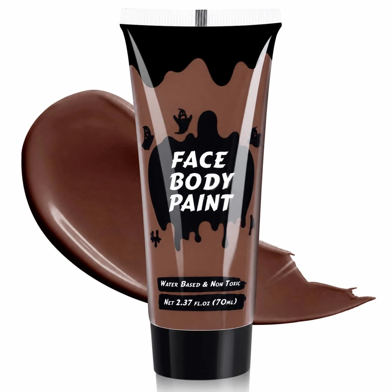 Brown Cream Face Body Paint,Full-Coverage Washable 2.37 Oz Large TubeWater