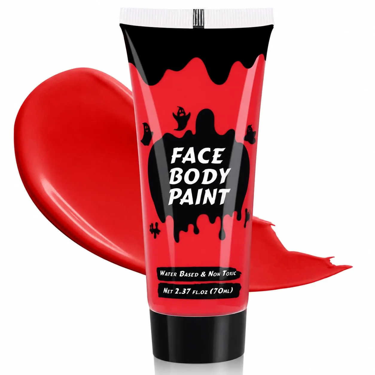 Devil Red Cream Face Body Paint, Full-Coverage Washable 2.37 Oz Large Tube