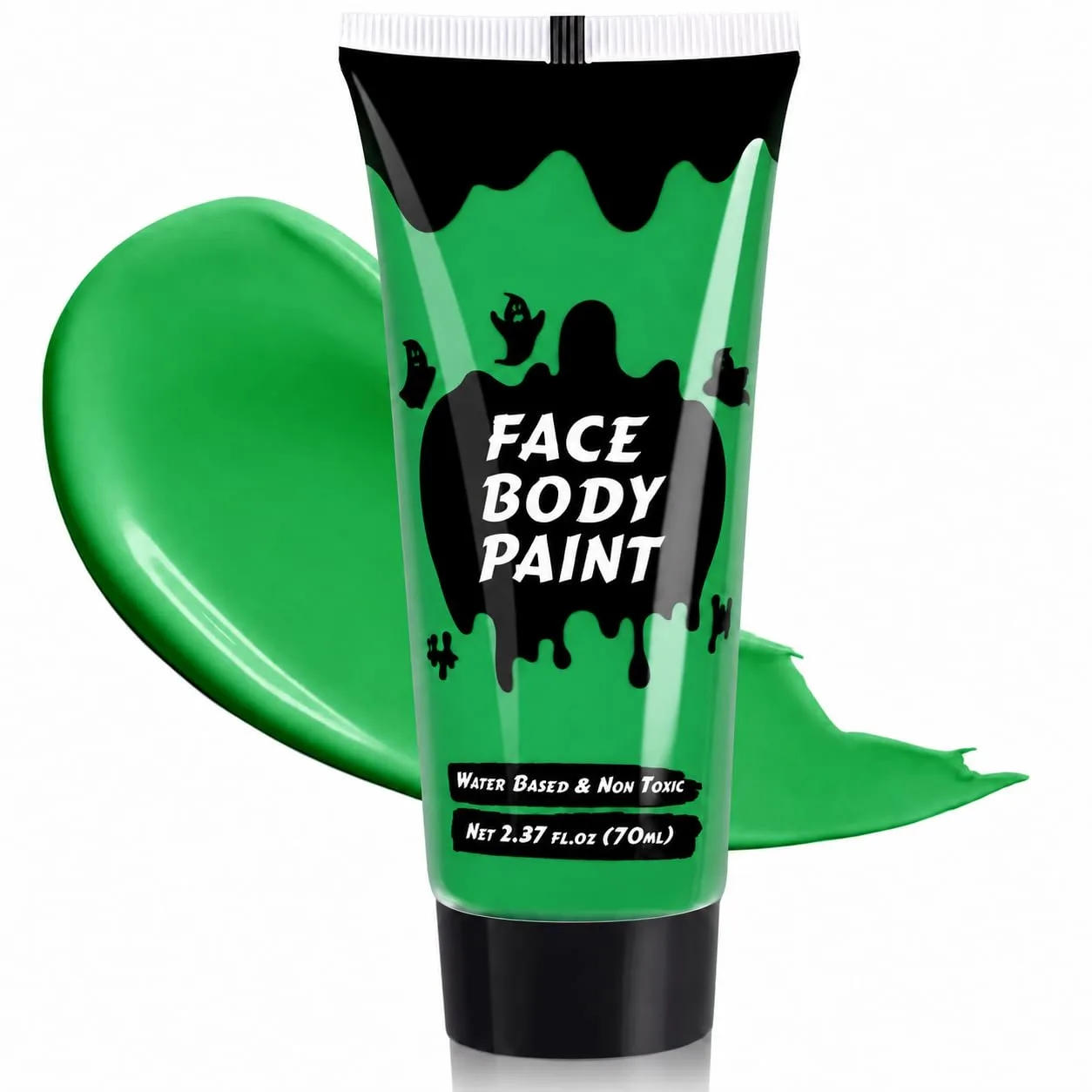 Green Cream Face Body Paint, Full-Coverage Washable 2.37 Oz Large Tube