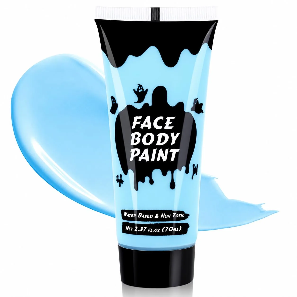 Light Blue Cream Face Body Paint,Full-Coverage Washable 2.37 Oz Large Tube
