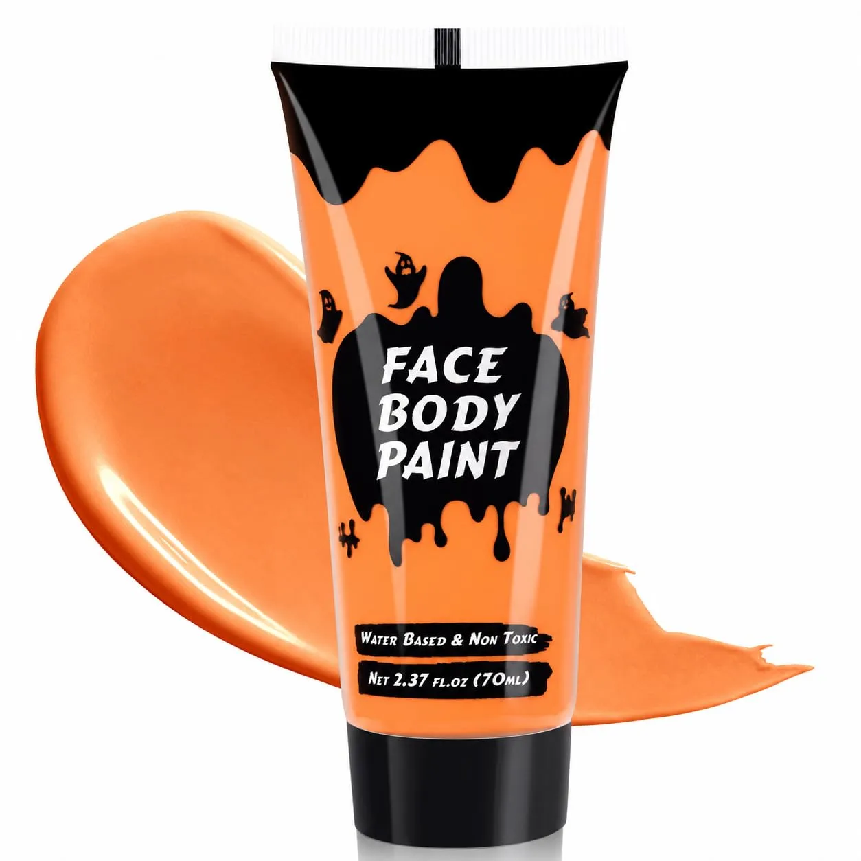 Orange Cream Face Body Paint,Full-Coverage Washable 2.37 Oz Large Tube