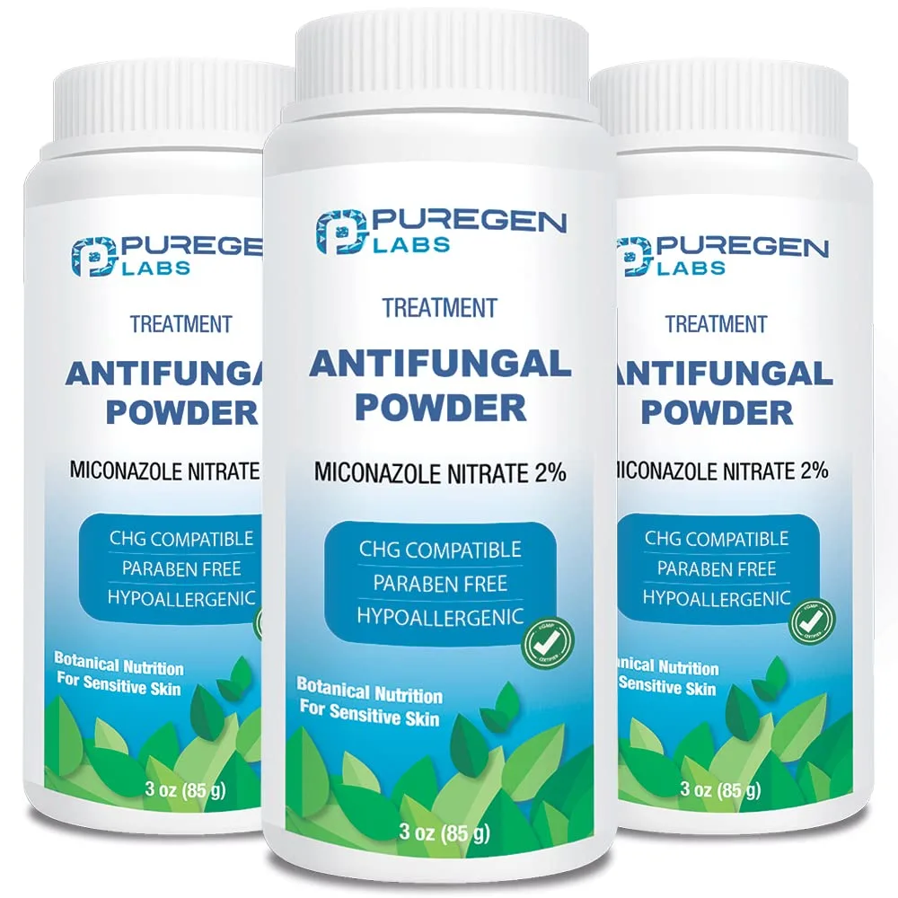 Puregen Labs Antifungal Powder with 2% Miconazole Nitrate, 3 oz (85g)