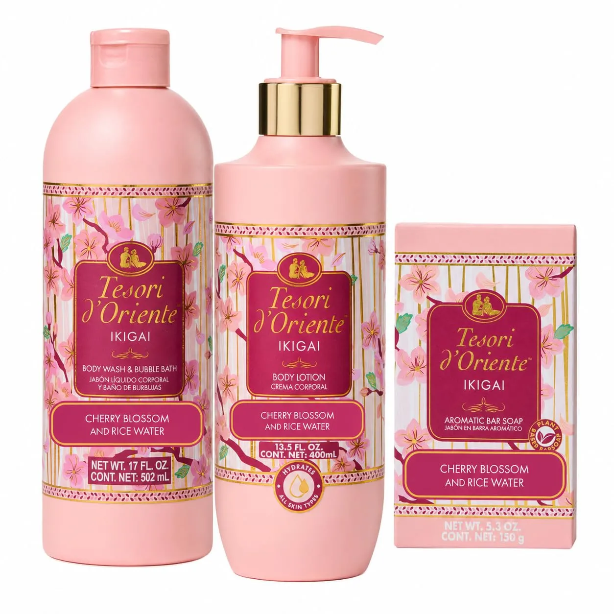 Tesori d'Oriente Ikigai 2-in-1 Body Wash & Bubble Bath, Lotion and Bar Soap