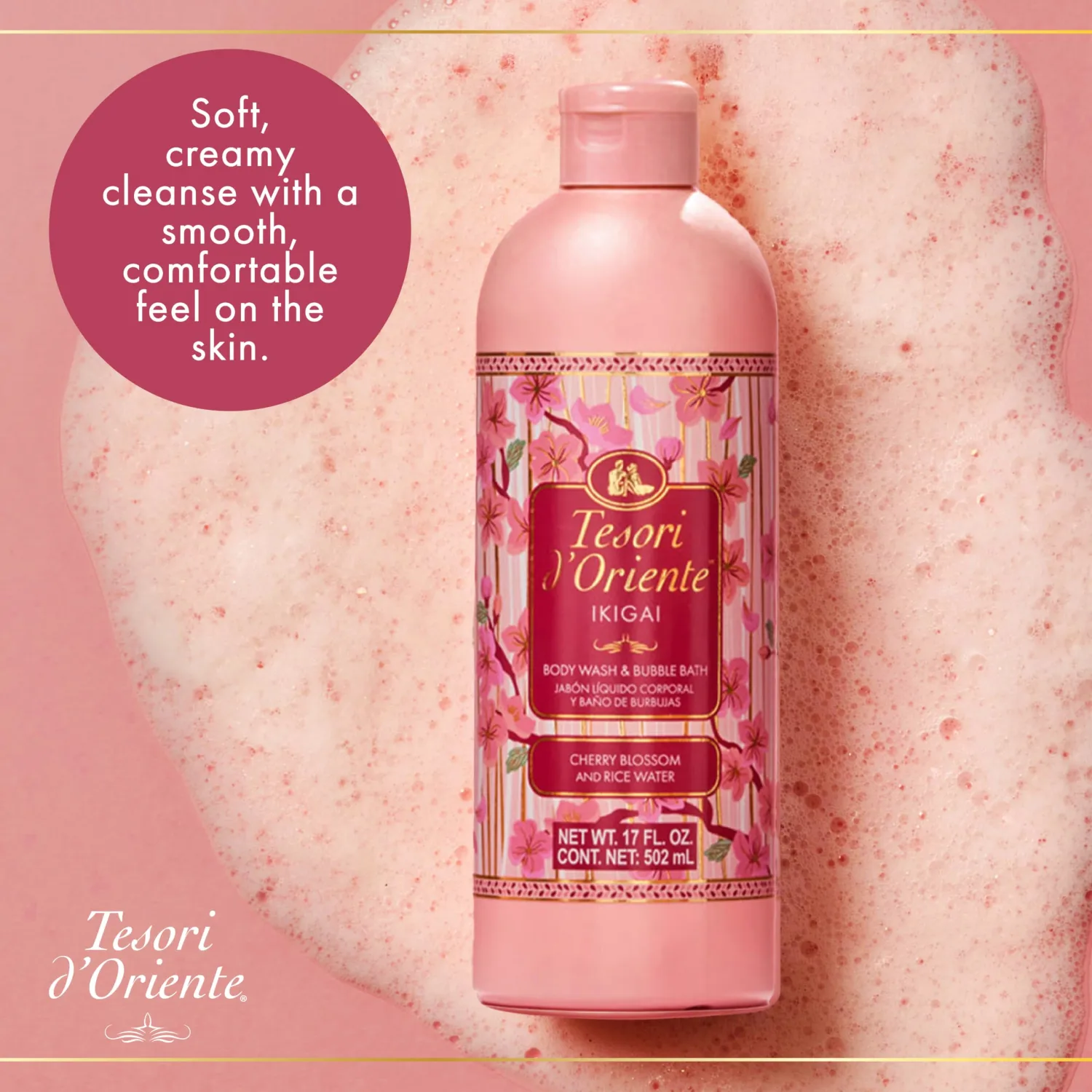 Tesori d'Oriente Ikigai 2-in-1 Body Wash & Bubble Bath, Lotion and Bar Soap