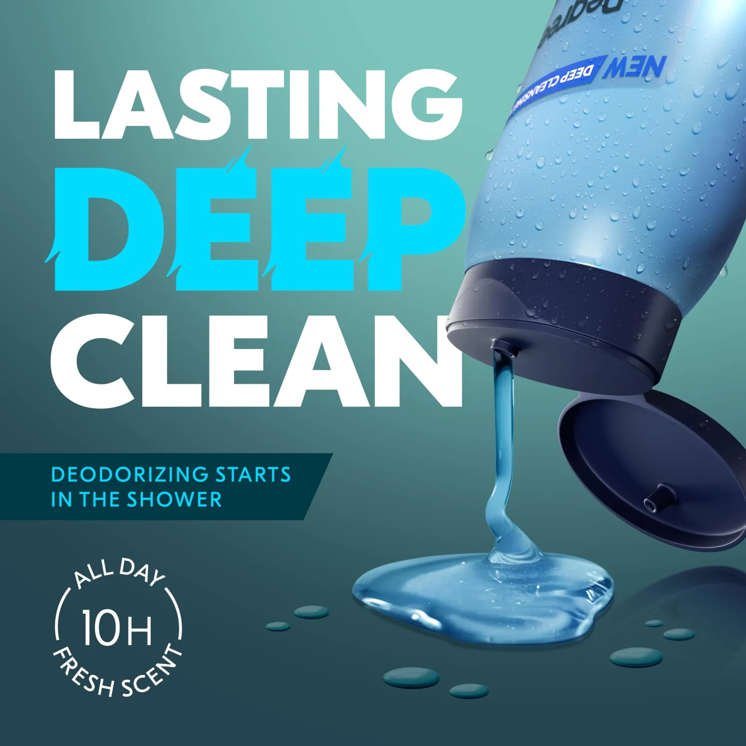Degree All Day Fresh Body Wash Cool Rush Deep Cleansing 20 FO 20 fl oz