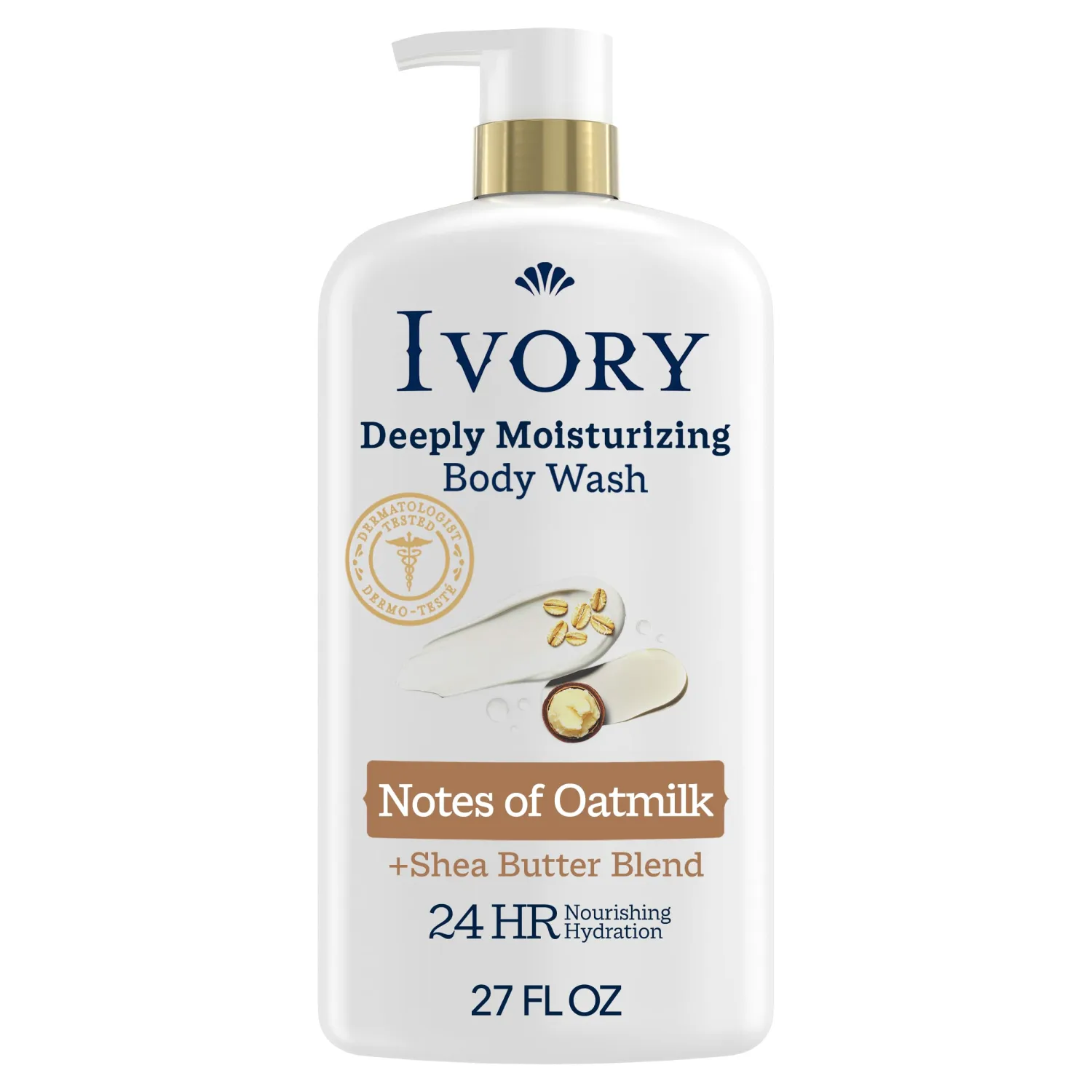 Ivory Moisturizing Body Wash for Women & Men, Oatmilk Scent, 27 fl oz