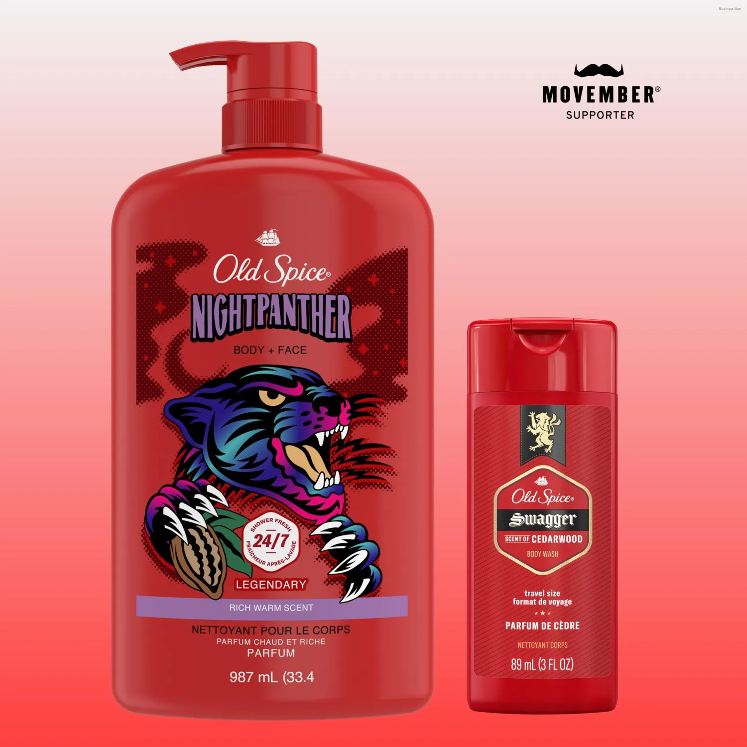 Old Spice Body Wash for Men, Long-Lasting NightPanther Scent, 33.4 fl oz