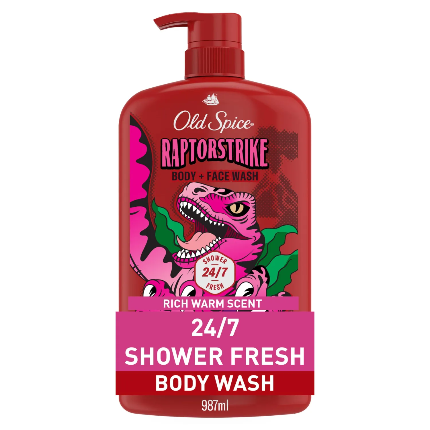Old Spice Body Wash for Men, Long-Lasting Raptorstrike Scent, 33.4 fl oz