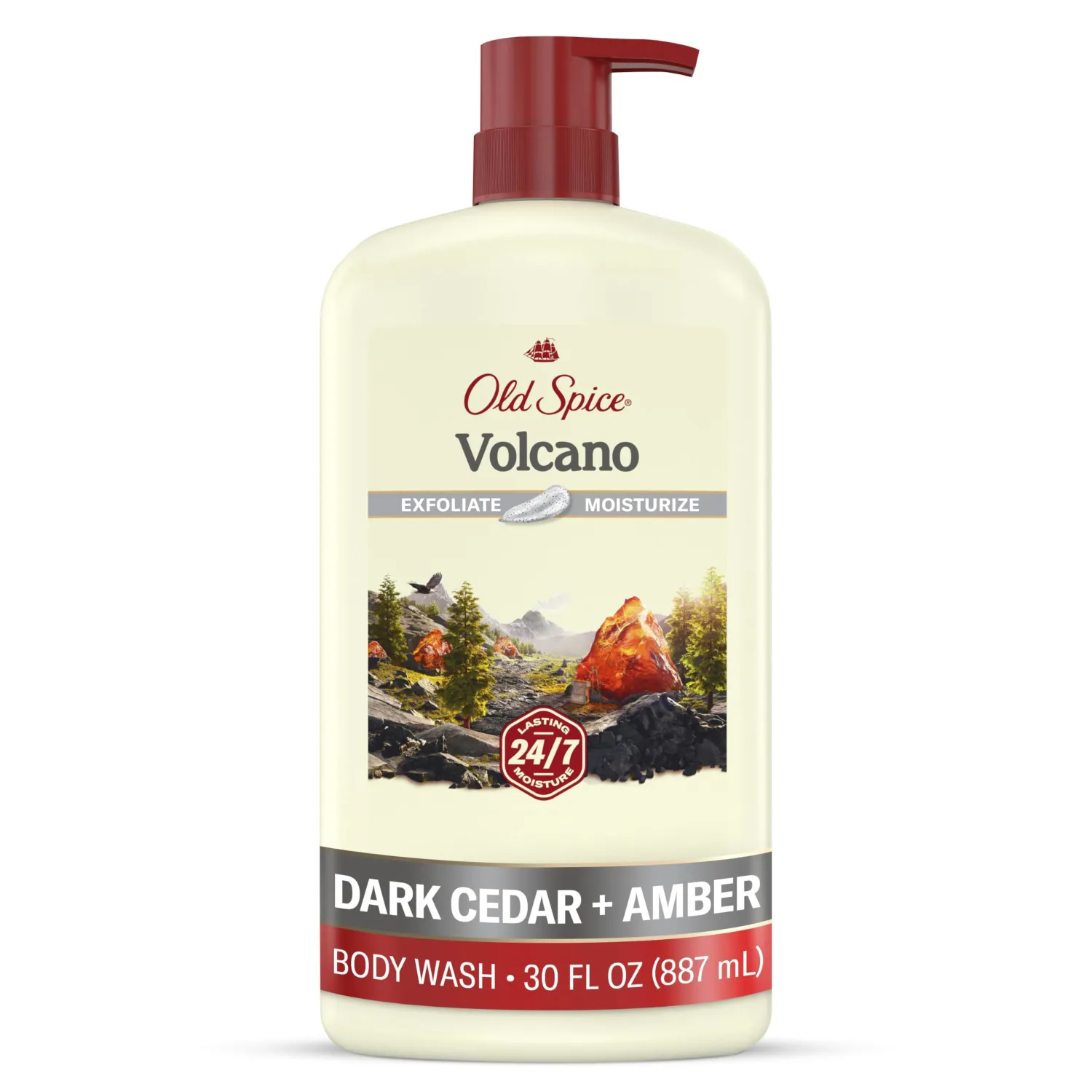 Old Spice Body Wash for Men, Long-Lasting Volcano Scent, 30 fl oz