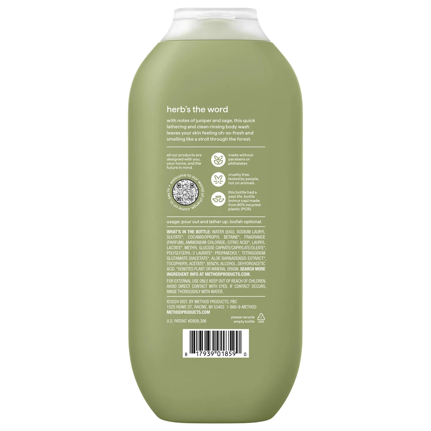 method Men’s Body Wash, Juniper + Sage, 18 fl oz