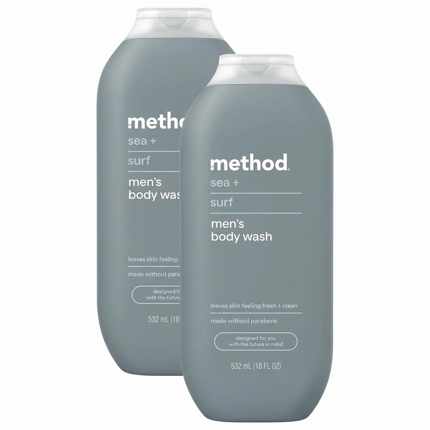 Method Men Body Wash, Sea + Surf, Paraben and Phthalate Free, 18 fl oz (Pack of 2)
