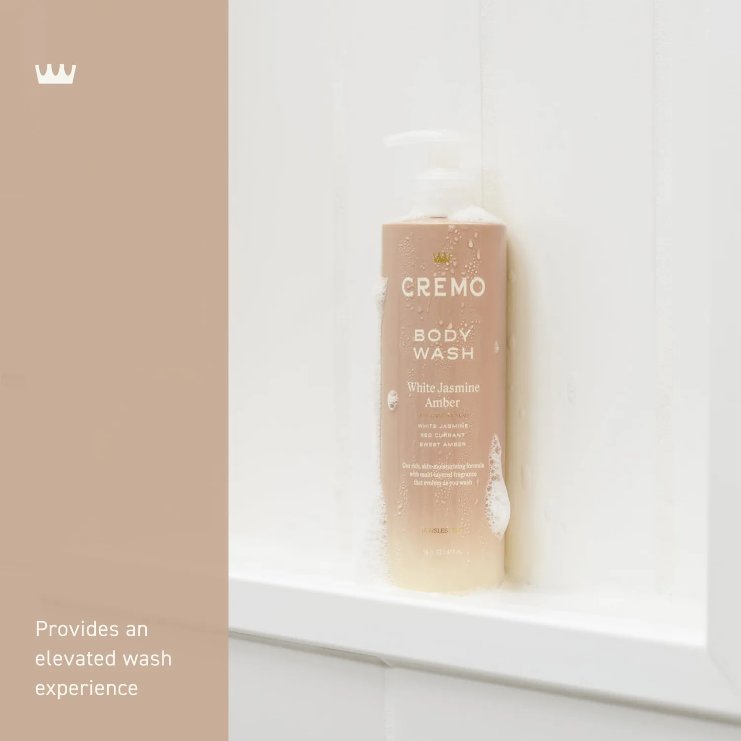 Cremo Body Wash for Women, White Jasmine Amber, 16 Fl Oz