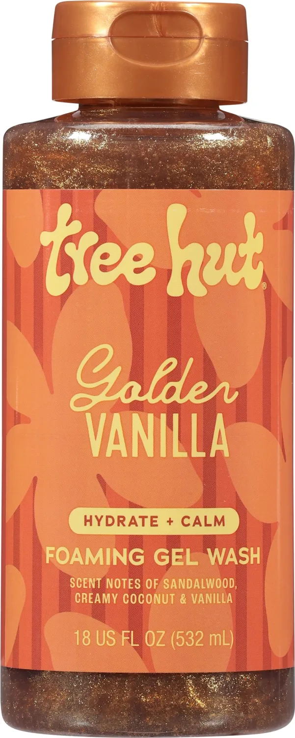 Tree Hut Golden Vanilla Foaming Body Wash, 18 Fl Oz