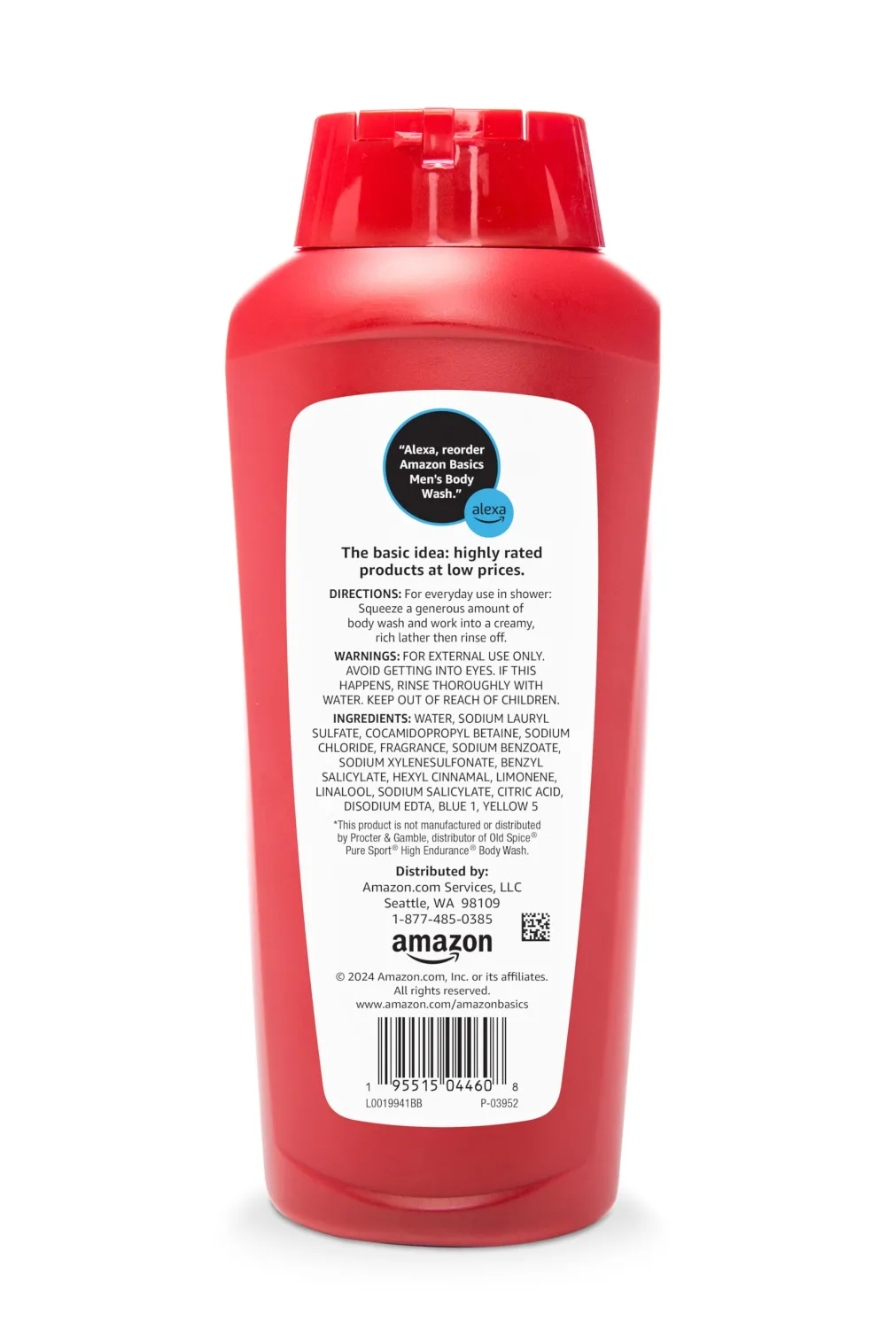 Amazon Basics Men's Body Wash, Sport Scent, Paraben and Phthalate Free, Refreshing Shower Gel, 18 Fluid Ounce (Pack of 2)