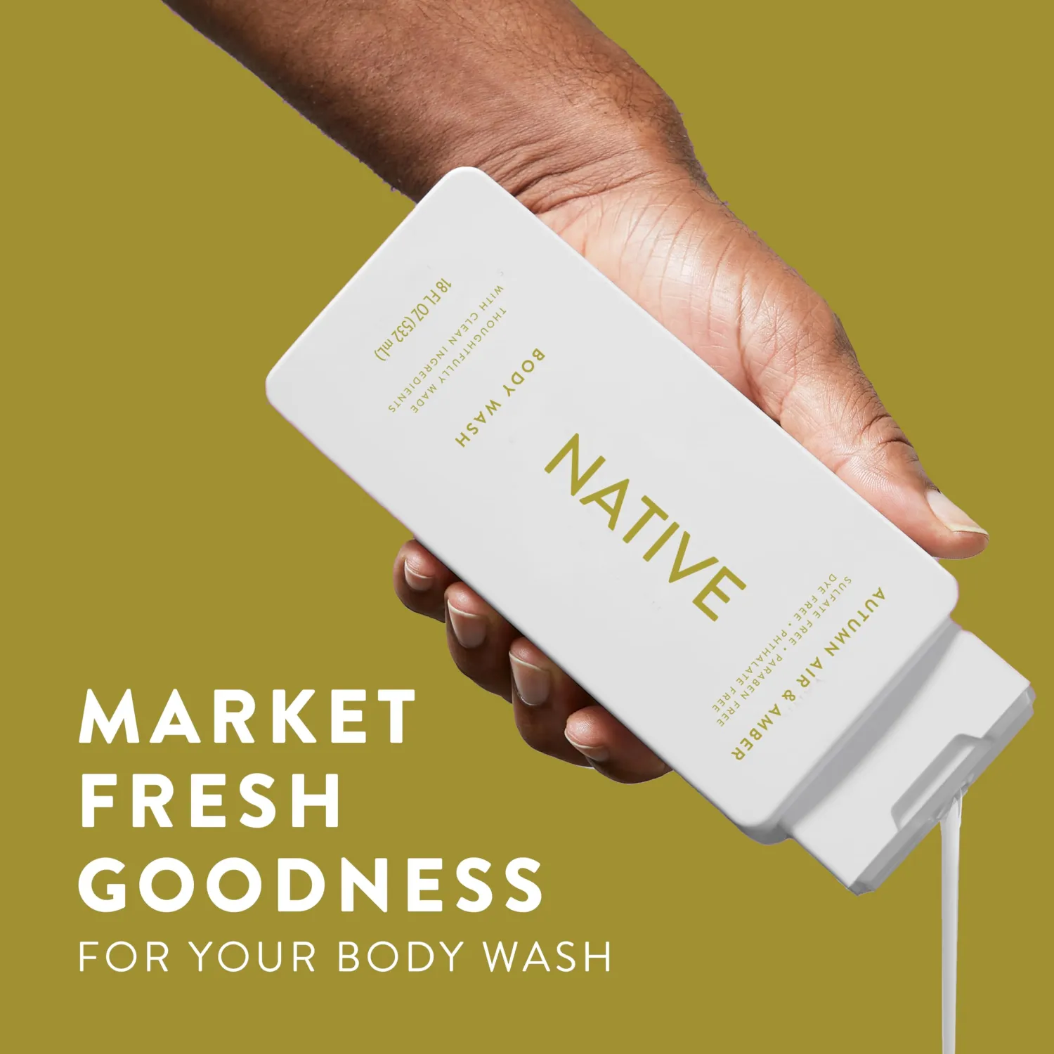 Native Body Wash with Naturally Derived Ingredients – Autumn Air & Amber – Sulfate & Paraben Free – For Women & Men – Skin‑Loving Cleanser – 18 oz (2‑Pack)