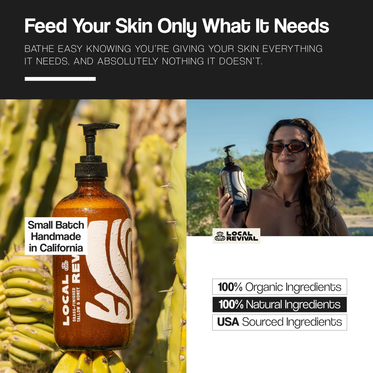 Non Toxic Organic Body Wash Tallow & Honey, Moisturizing 16oz