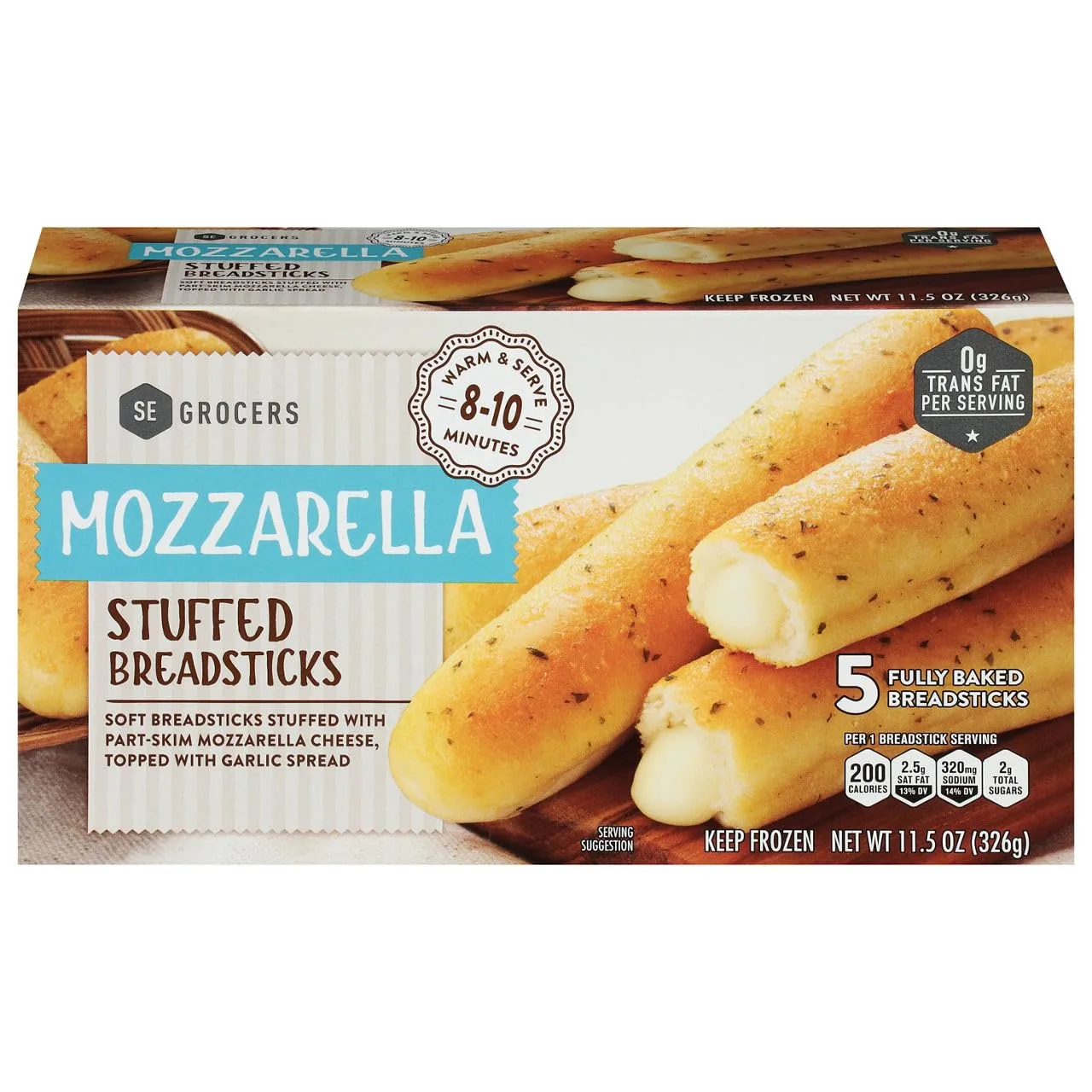 SE Grocers, Mozzarella Stuffed Breadsticks, 5 Count