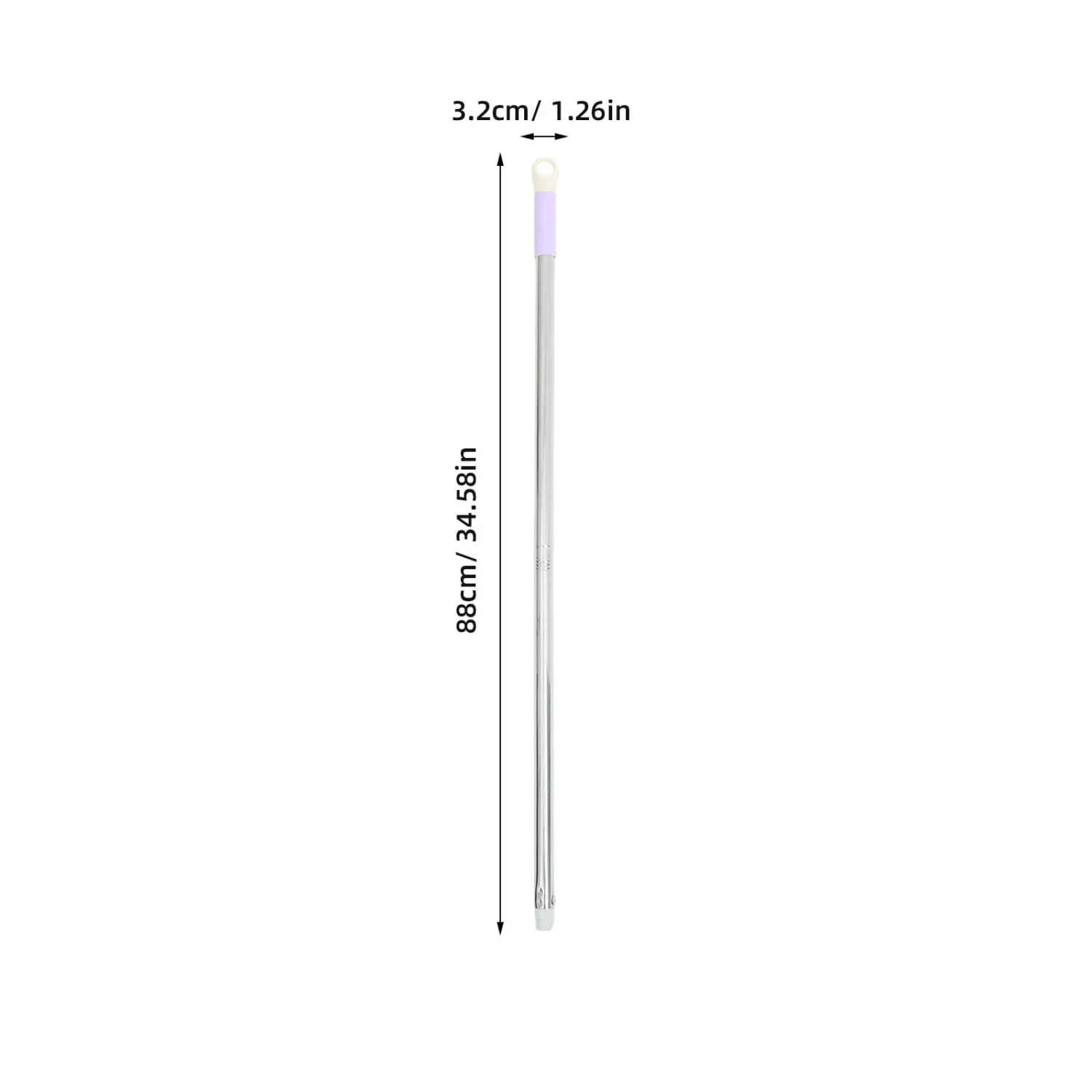 Stainless Steel Broom Extension Pole Replacement Mop Handle Grip Silver