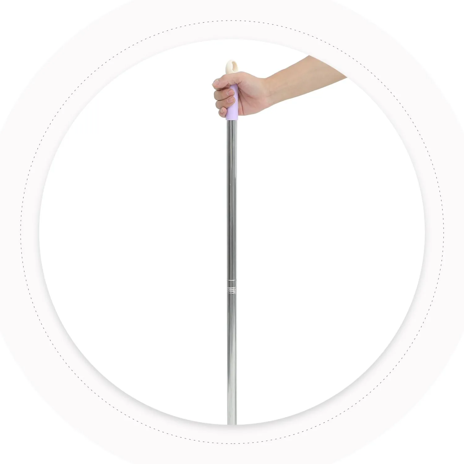 Homoyoyo Two Section Stainless Steel Mop Handle Set for Broom Cleaning