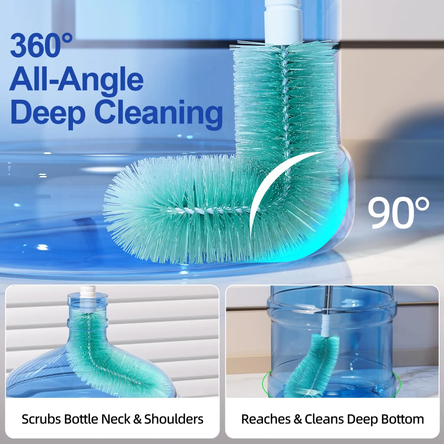 JOYMOOP 30.7 in Long Handle Water Jug Cleaning Brush for 3 5 6 Gallon