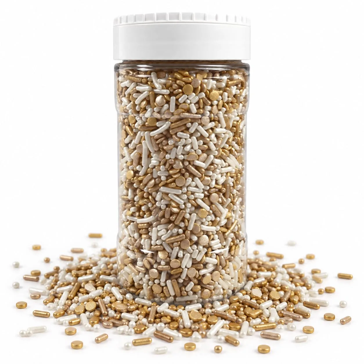 Cake Mate Gold & White Metallic Sprinkles Mix, Cake Decorating, 9oz