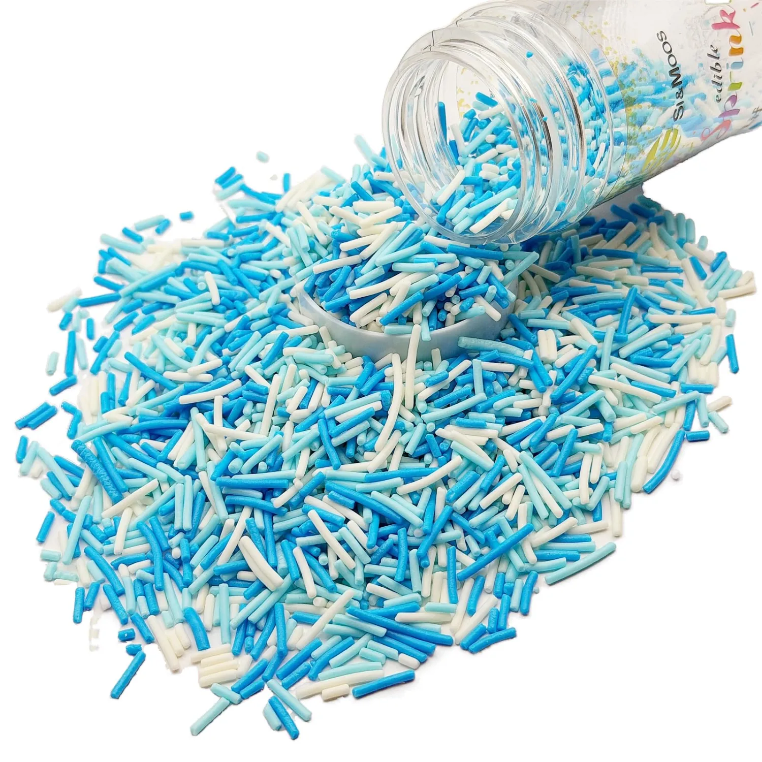 SE Si&Moos Blue and White Jimmies Sprinkles Blue and White Sprinkles 3 OZ