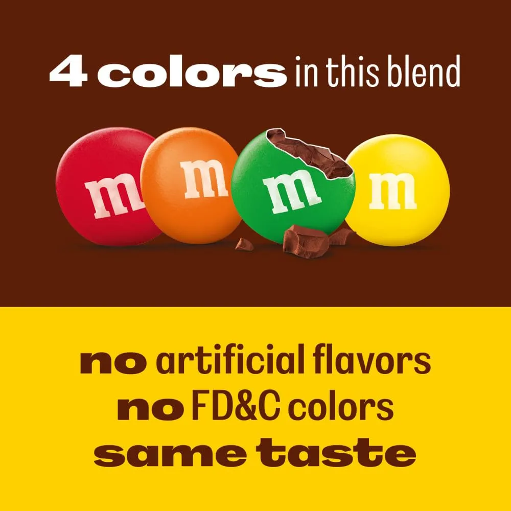 M&M'S Chocolate Candy No Artificial Flavor, No FD&C Color, Family Size 18Oz