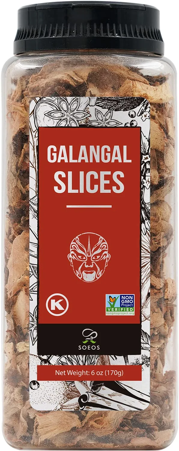 Soeos Galangal Slices, 6 Ounce, Non-GMO, Kosher, Sliced Dried Galangal Root