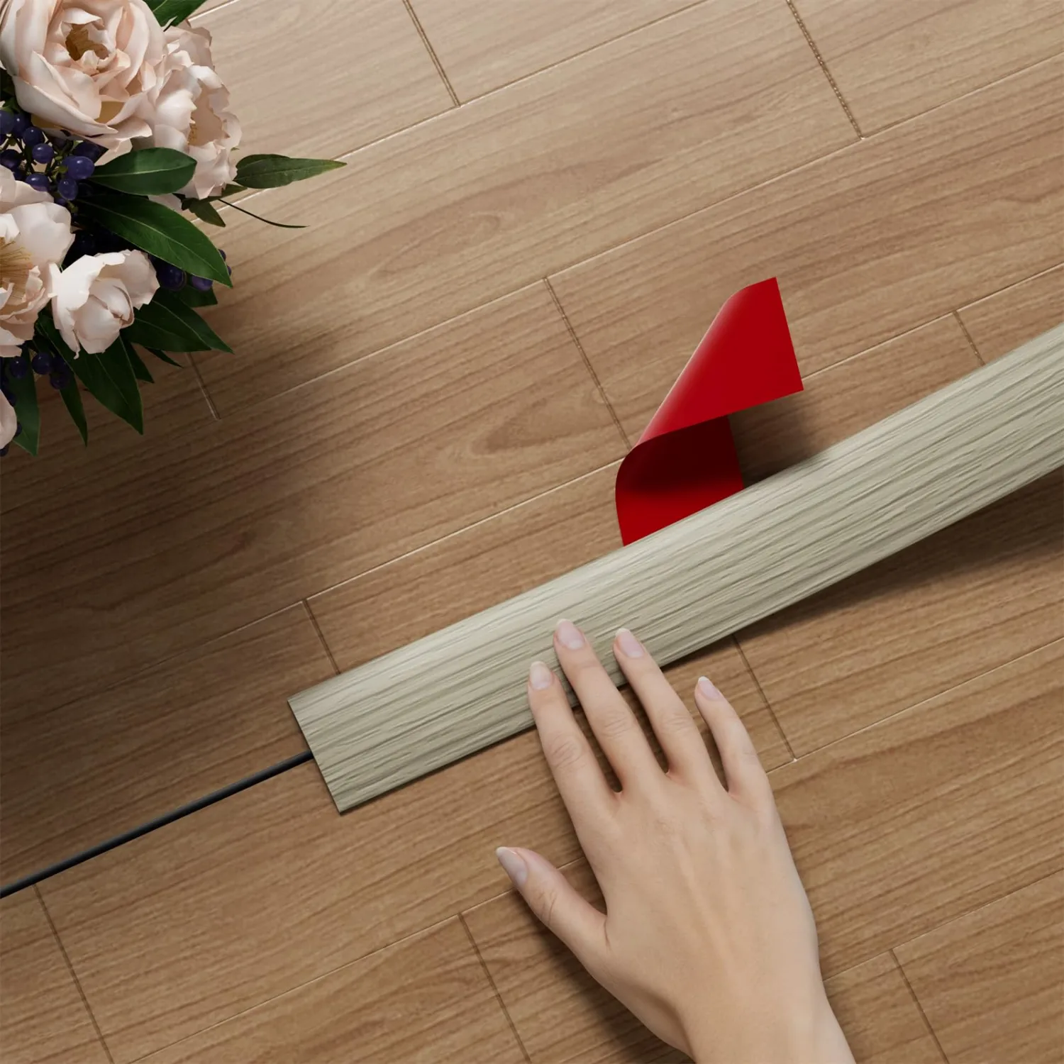 Floor Transition Strip for Carpet to Tile, Beige Grey, 4' x 1.57"