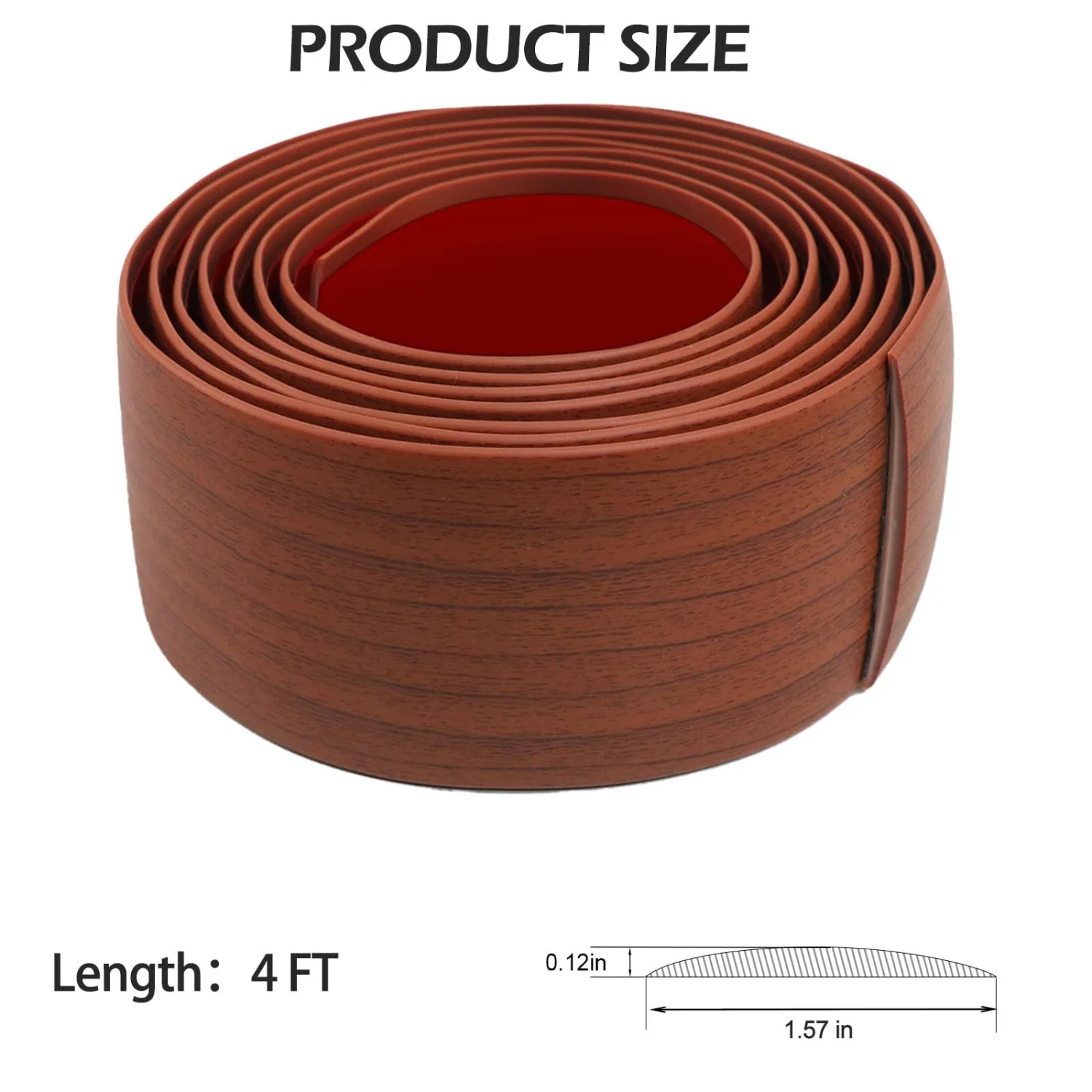 Floor Transition Strip for Carpet to Tile, Cherry, 4' x 1.57"