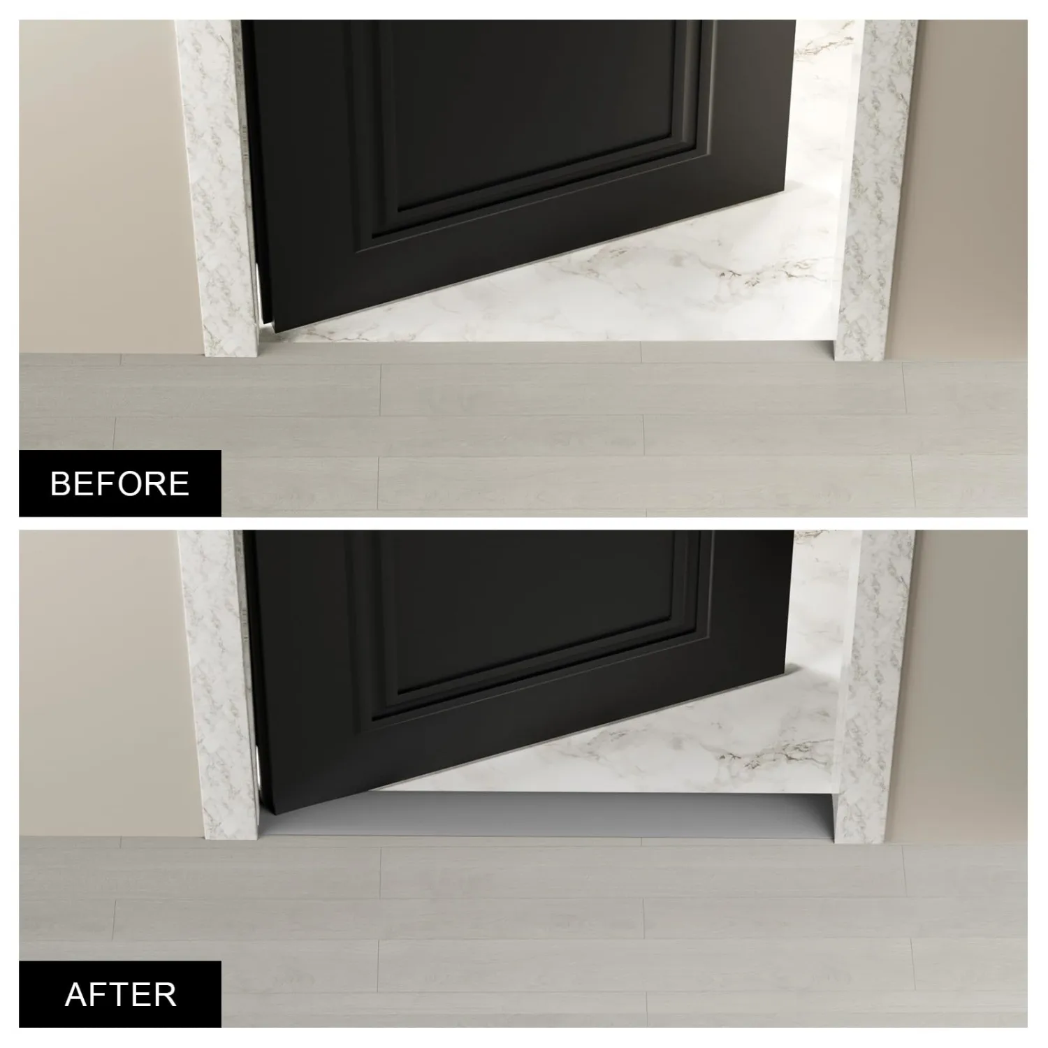 Floor Transition Strip for Carpet to Tile, Grey, 4' x 1.57"