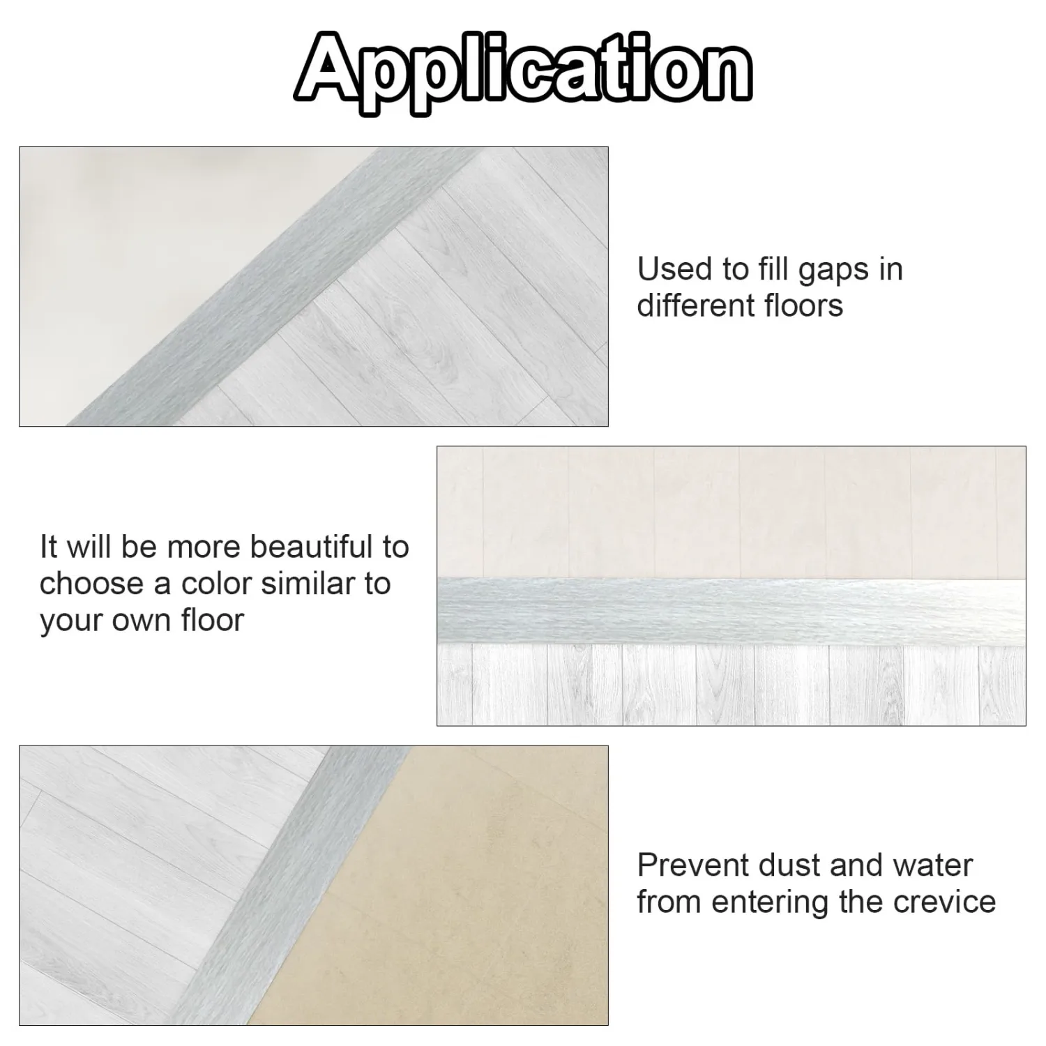 Floor Transition Strip for Carpet to Tile, Greyish, 4' x 1.57"