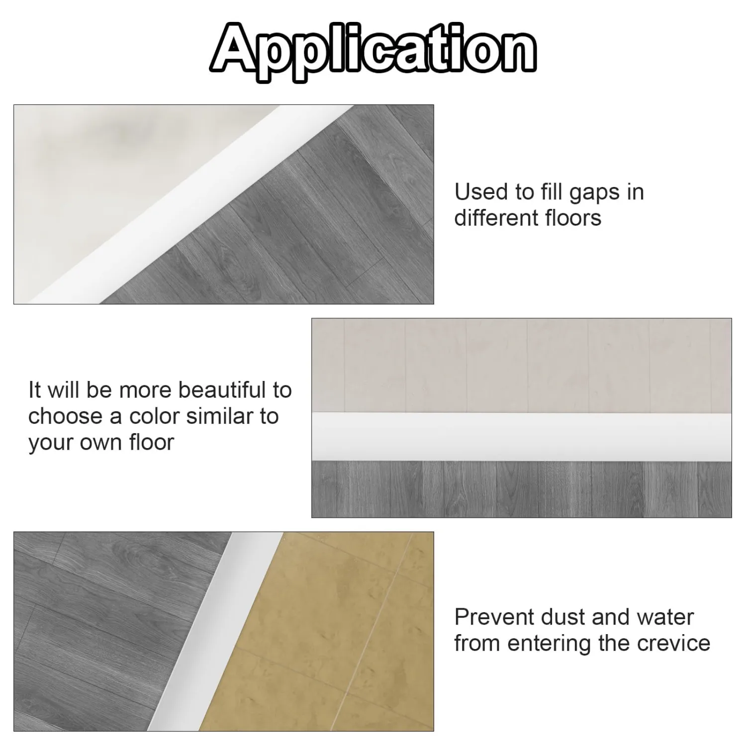 Floor Transition Strip for Carpet to Tile, White, 4' x 1.57"